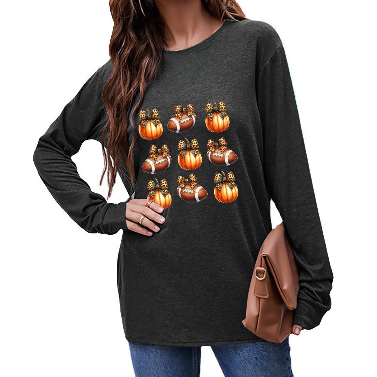 Pumpkins & Pigskins - Fall Game Day Long Sleeve Tee - Kim’s Signature Beauty & Accessories (Store description)