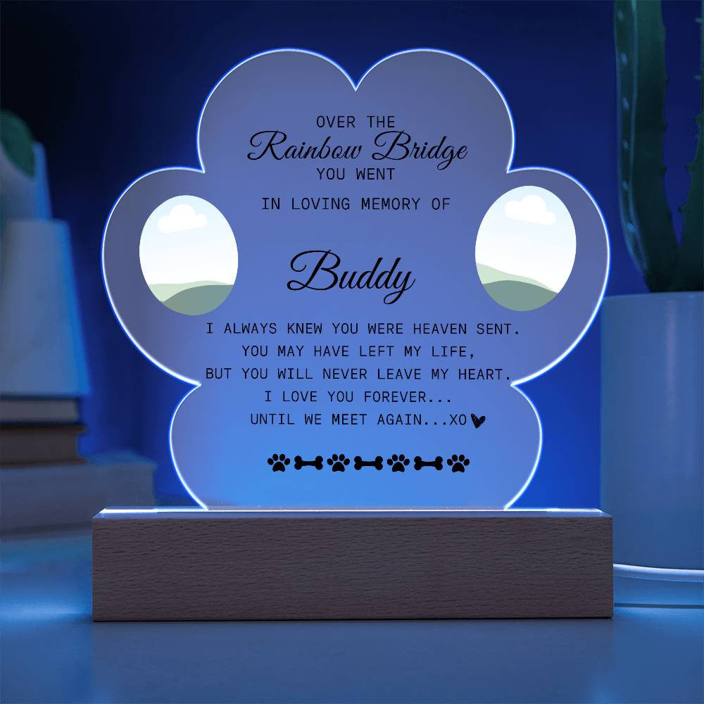 Pet Memorial | Acrylic Paw Print Plaque - Kim’s Signature Beauty & Accessories