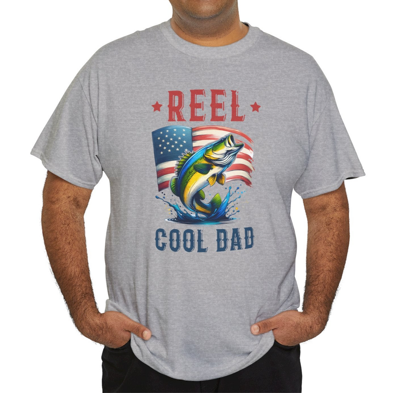 Reel Cool Dad American Flag Fishing Tee - Kim’s Signature Beauty & Accessories