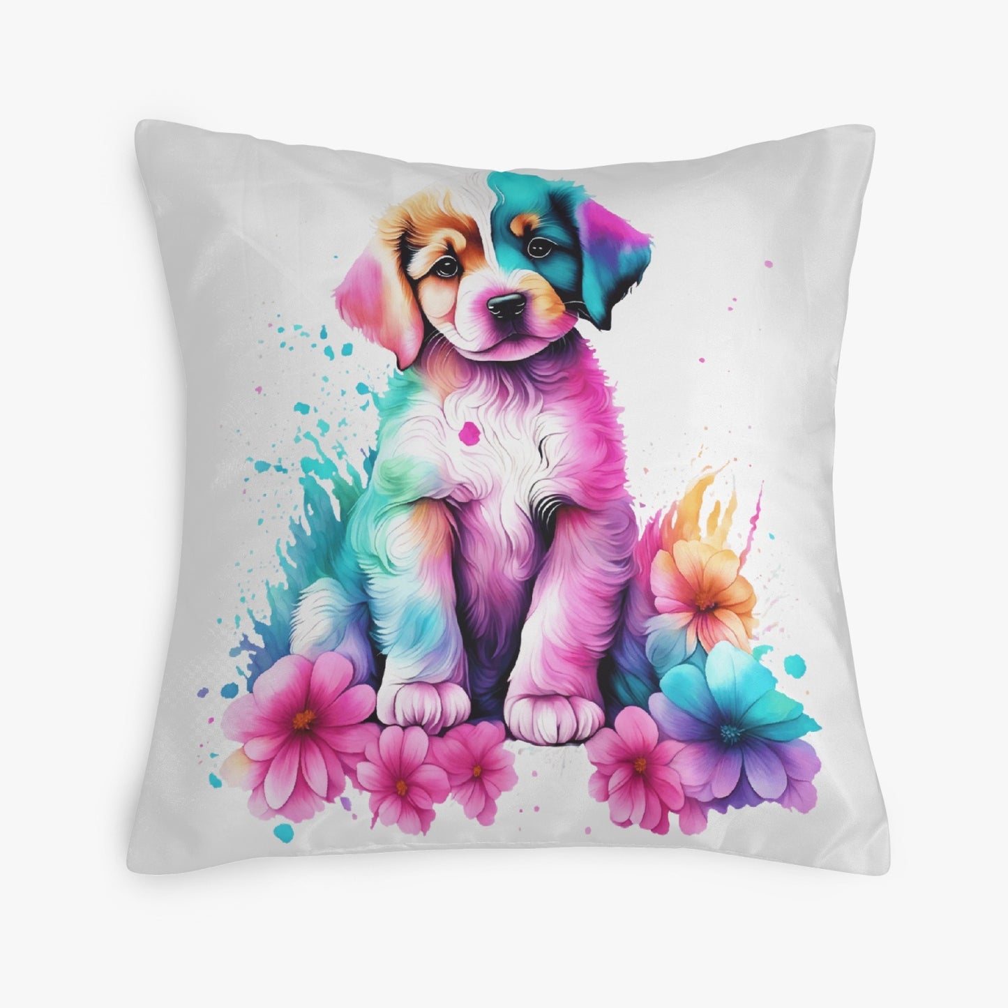 Color Splash Puppy 18" Pillow Cover - Kim’s Signature Beauty & Accessories (Store description)