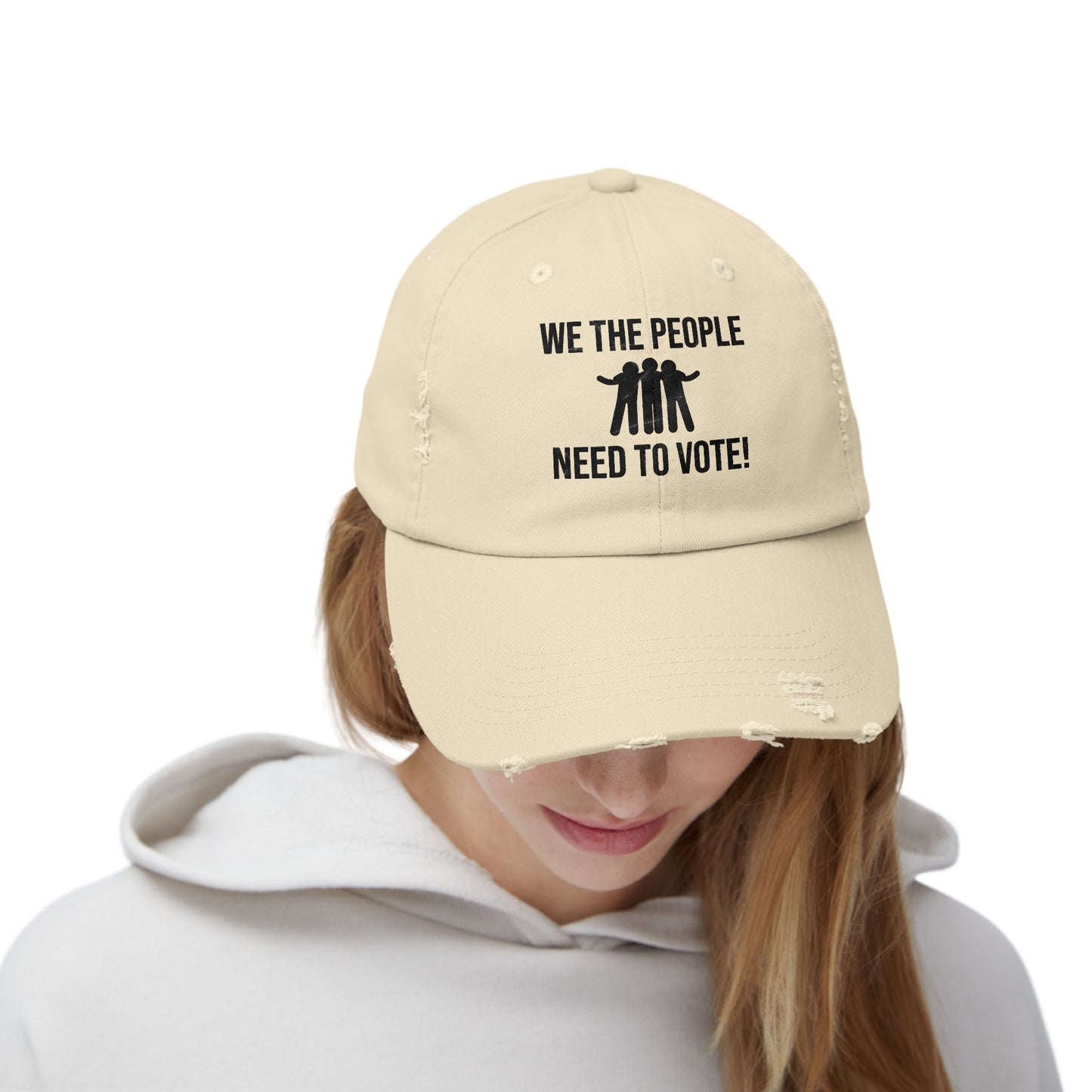 We The People Need to Vote Distressed Cap - Kim’s Signature Beauty & Accessories (Store description)