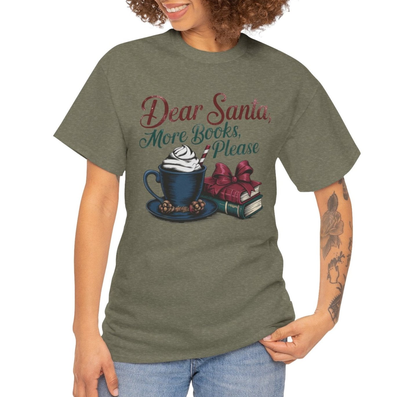 Dear Santa, More Books Please Tee - Kim’s Signature Beauty & Accessories (Store description)