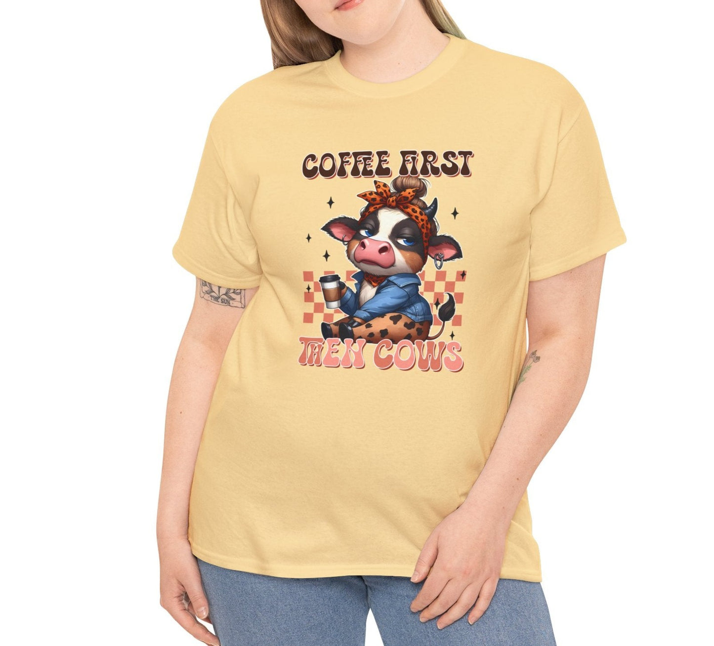 Coffee First then Cows | Cotton Tee - Kim’s Signature Beauty & Accessories (Store description)