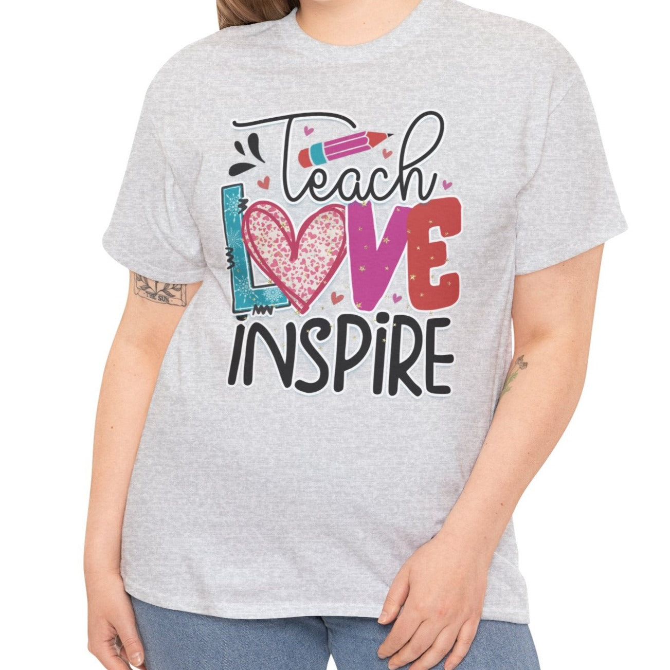 Teach Love Inspire Teacher Graphic Tee - Kim’s Signature Beauty & Accessories