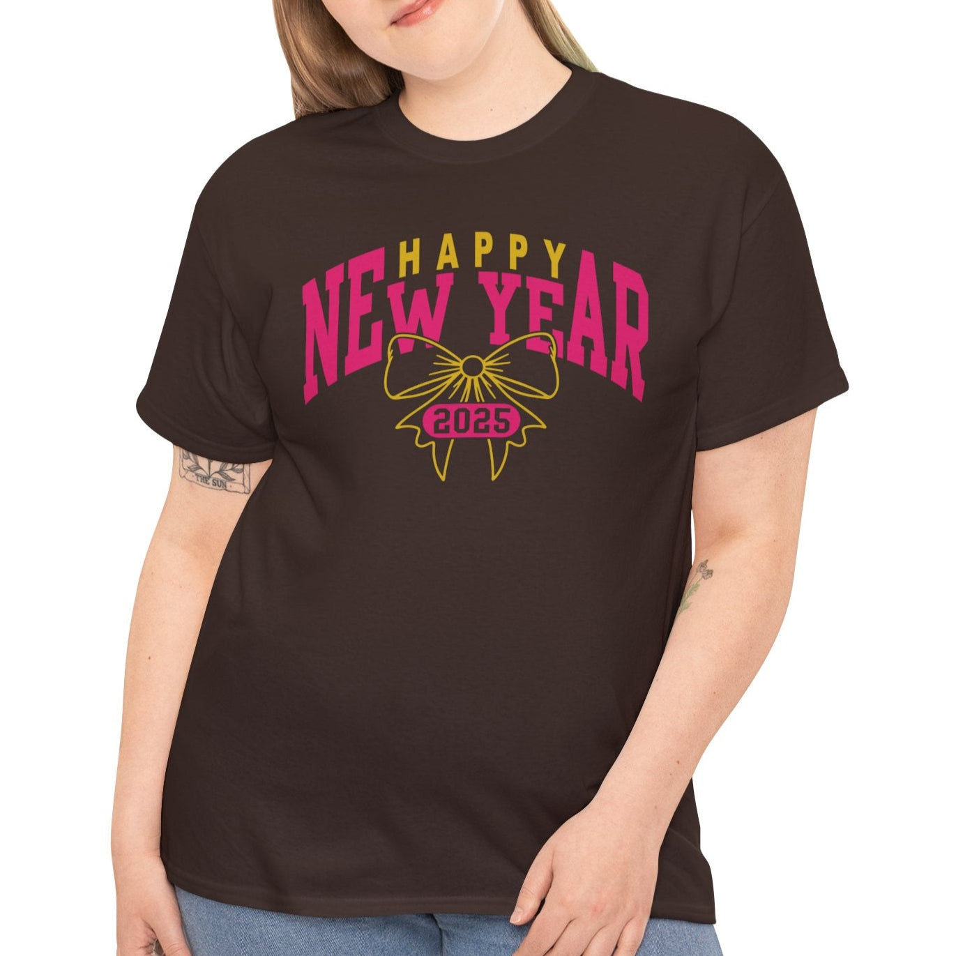 Happy New Year 2025 Bow Cotton Tee - Kim’s Signature Beauty & Accessories (Store description)