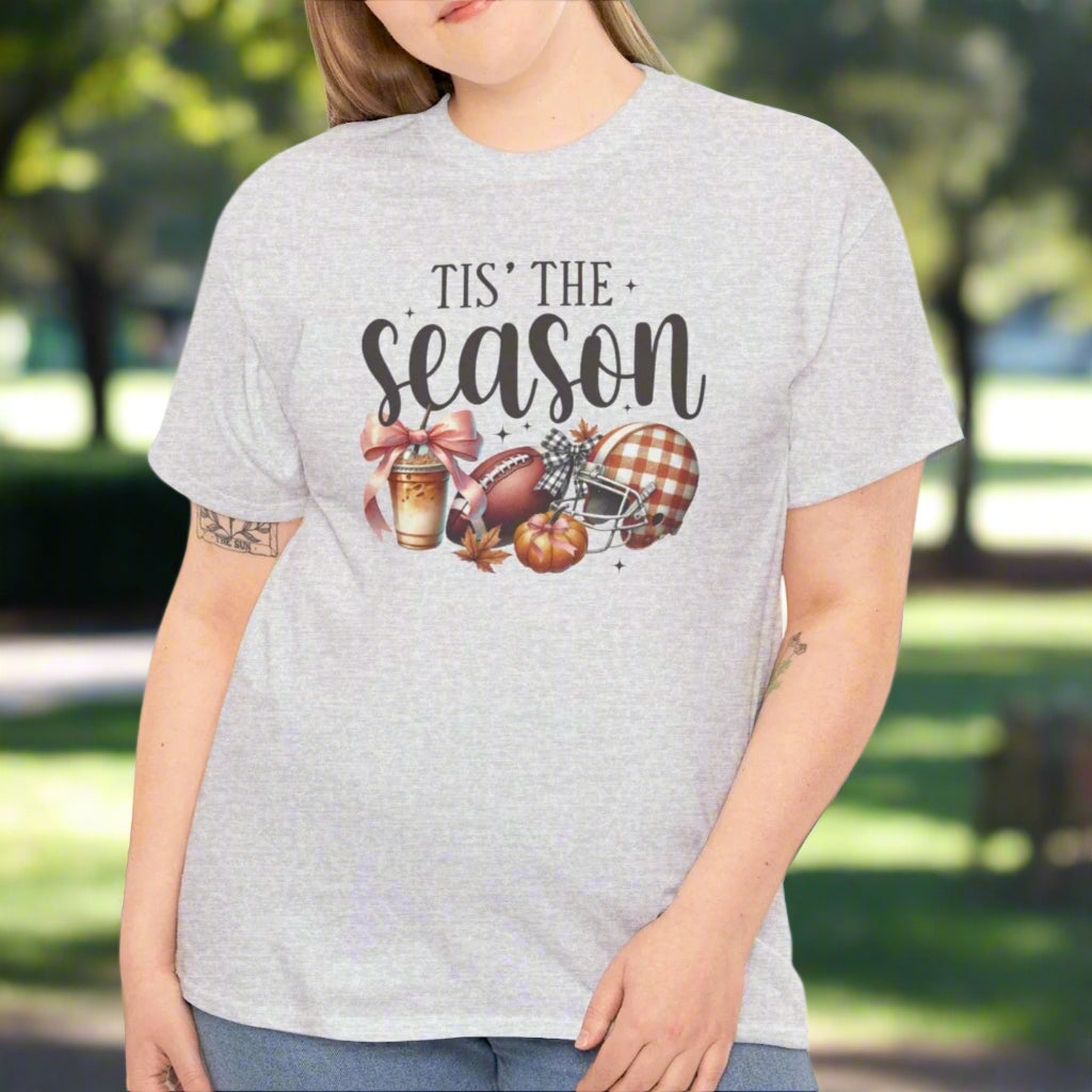 Tis' The Season Fall Football and Coffee T-Shirt - Kim’s Signature Beauty & Accessories