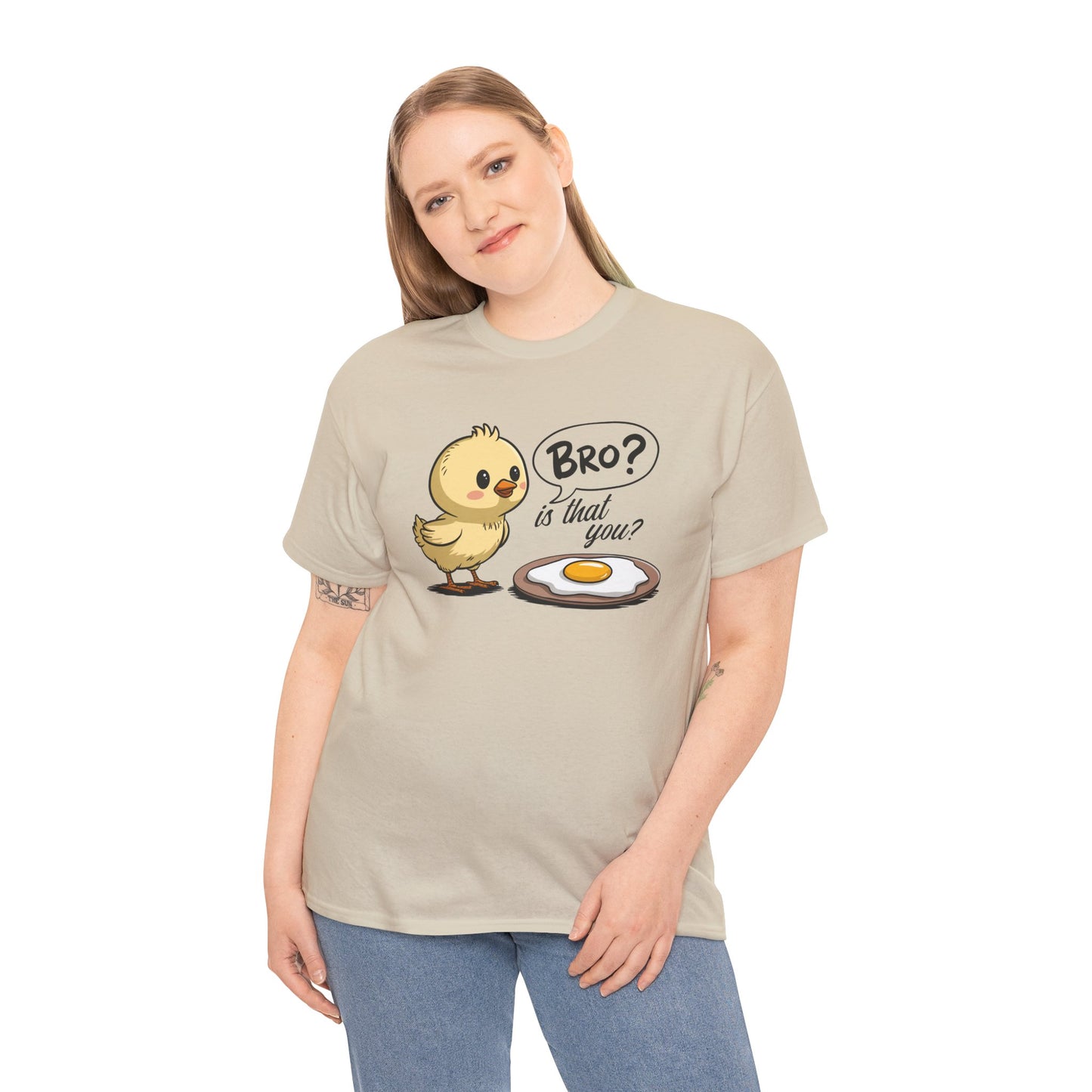 Funny Chick Tee - "Bro? Is That You?" - Unisex Heavy Cotton T-Shirt for Bird Lovers, Casual Wear, Gift Idea, Easter, Humor - Kim’s Signature Beauty & Accessories (Store description)