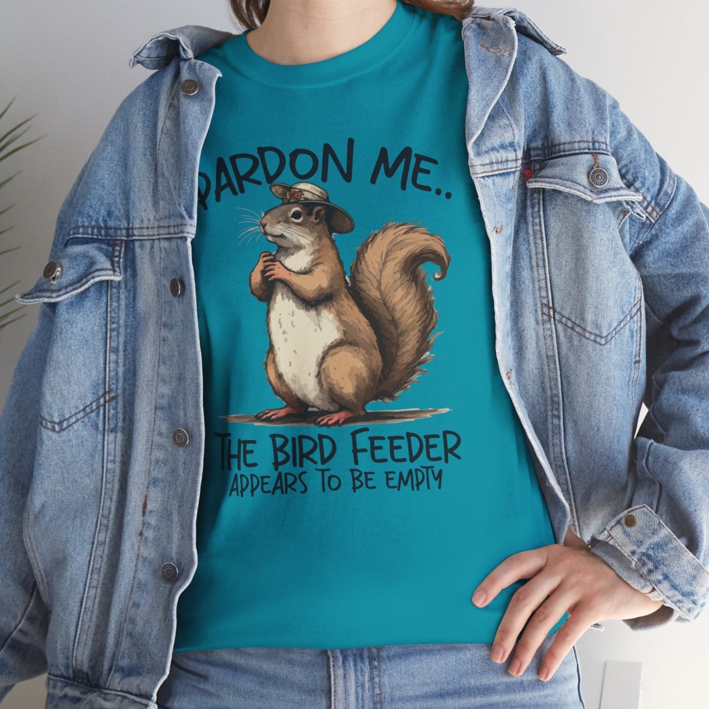 Squirrel Bird Feeder Cotton Tee - Kim’s Signature Beauty & Accessories (Store description)