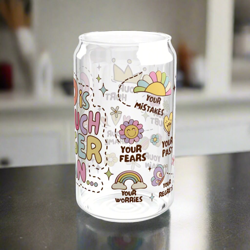 God Is So Much Bigger Than ...Glass Sipper - Kim’s Signature Beauty & Accessories (Store description)