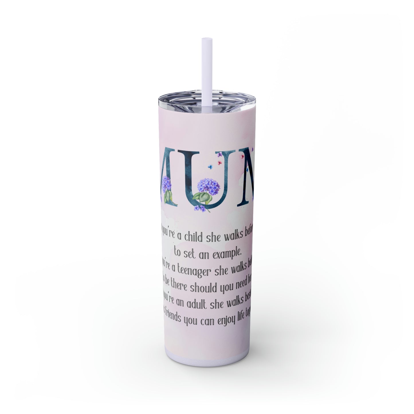 Mum | Skinny Tumbler with Straw, 20oz - Kim’s Signature Beauty & Accessories
