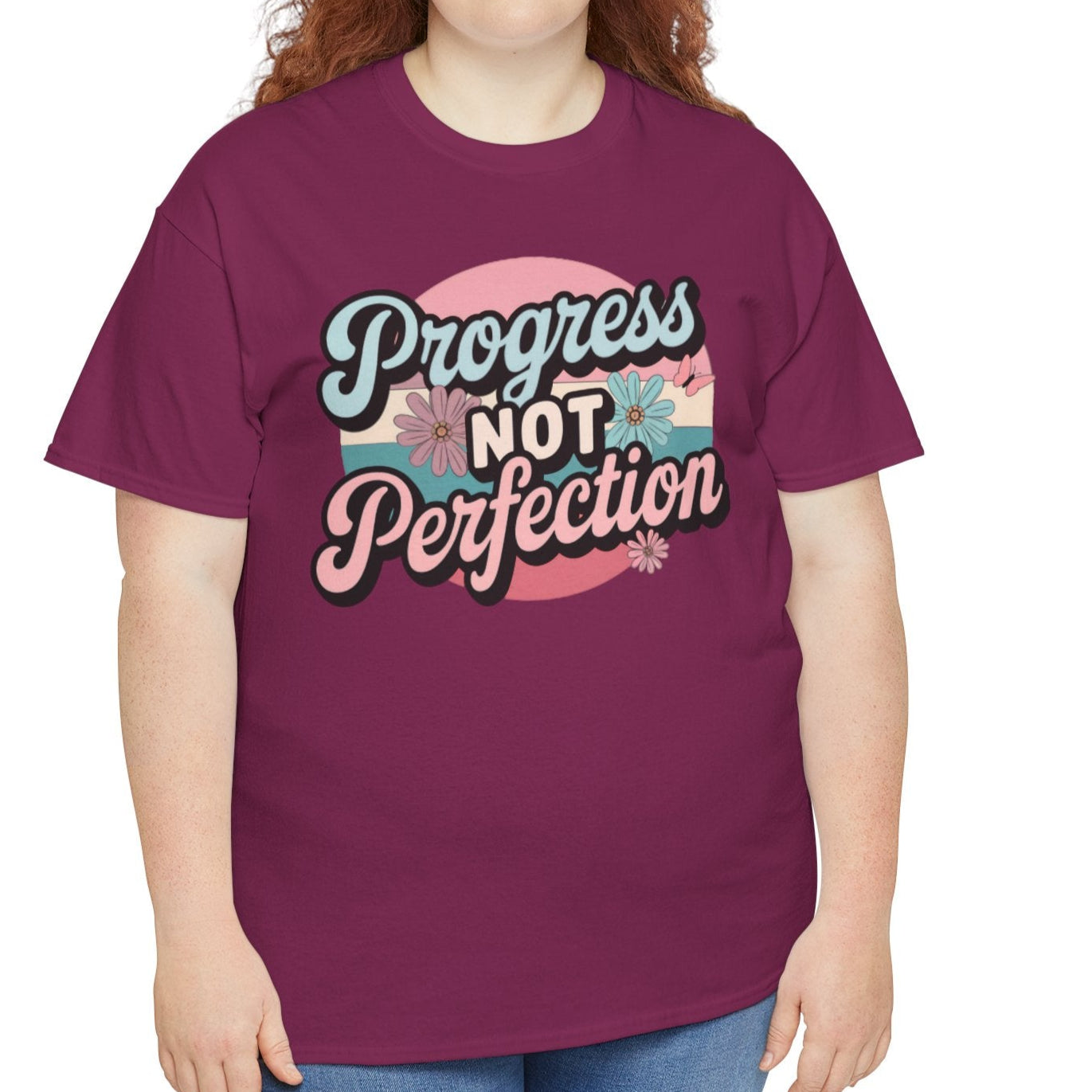 Progress Not Perfection Tee - Motivational for Personal Growth - Kim’s Signature Beauty & Accessories (Store description)