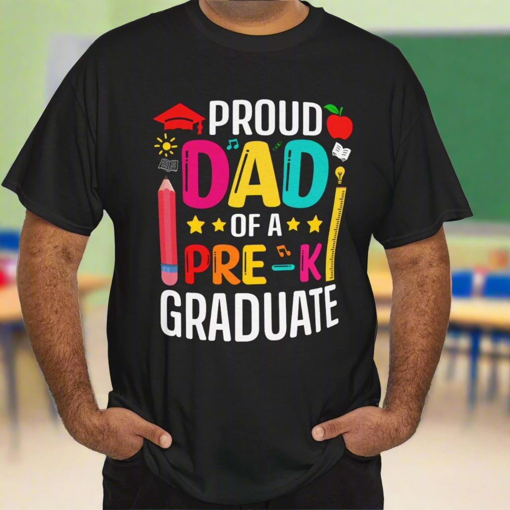 Proud Pre K Grad Dad Cotton Tee - Kim’s Signature Beauty & Accessories