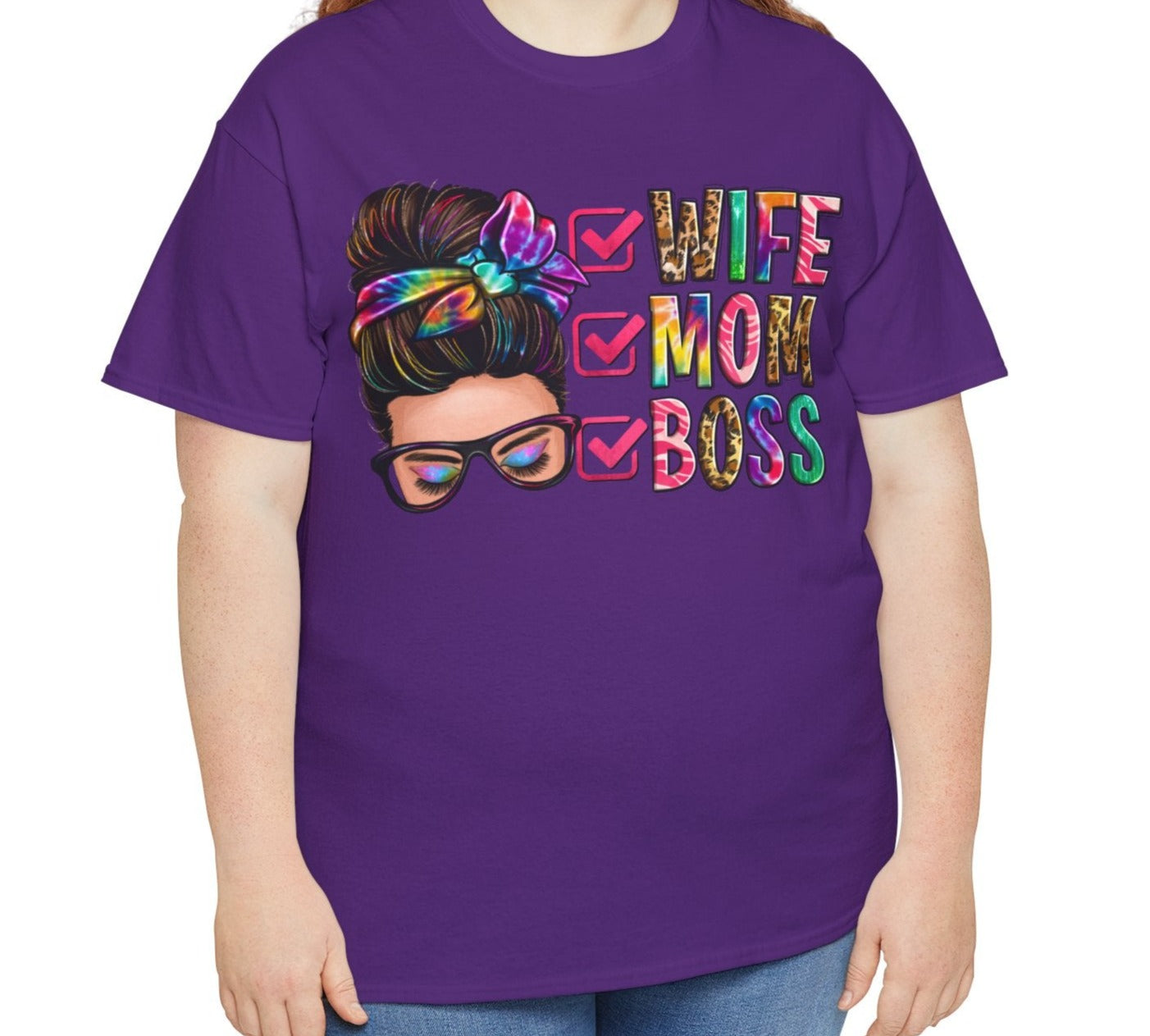 Wife, Mom, Boss | Cotton Tee - Kim’s Signature Beauty & Accessories (Store description)