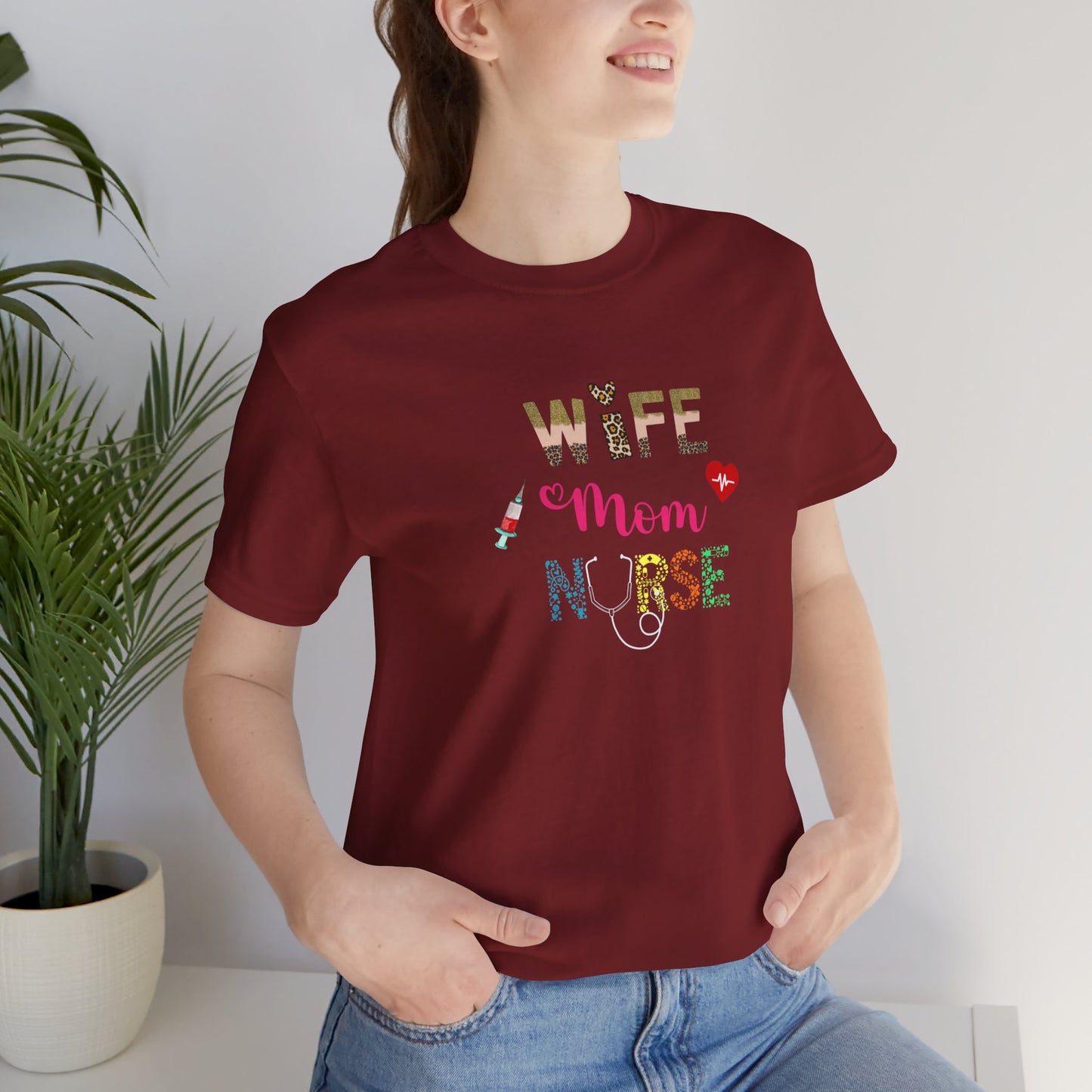 Wife, Mom, Nurse |Jersey Short Sleeve Tee - Kim’s Signature Beauty & Accessories (Store description)