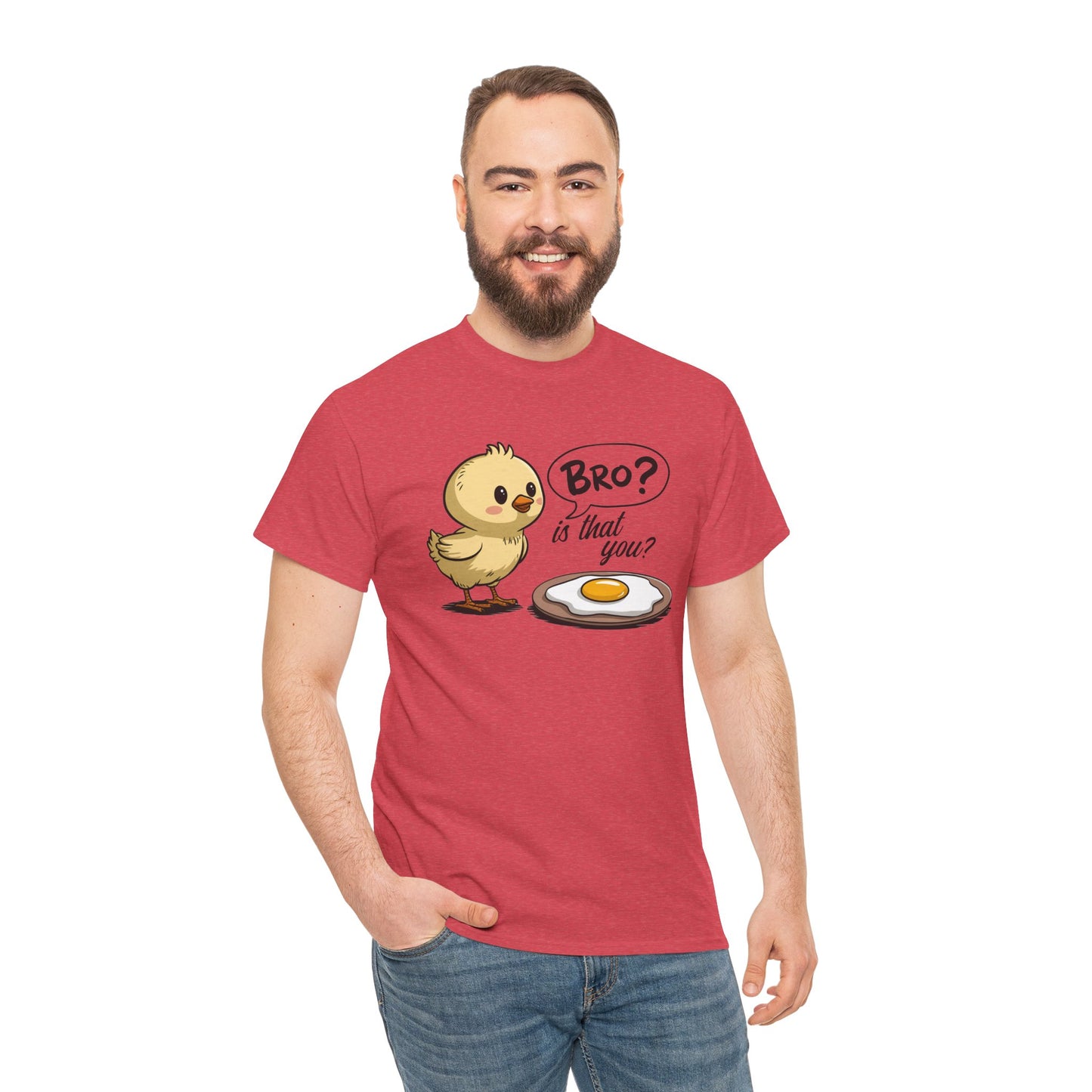 Funny Chick Tee - "Bro? Is That You?" - Unisex Heavy Cotton T-Shirt for Bird Lovers, Casual Wear, Gift Idea, Easter, Humor - Kim’s Signature Beauty & Accessories (Store description)