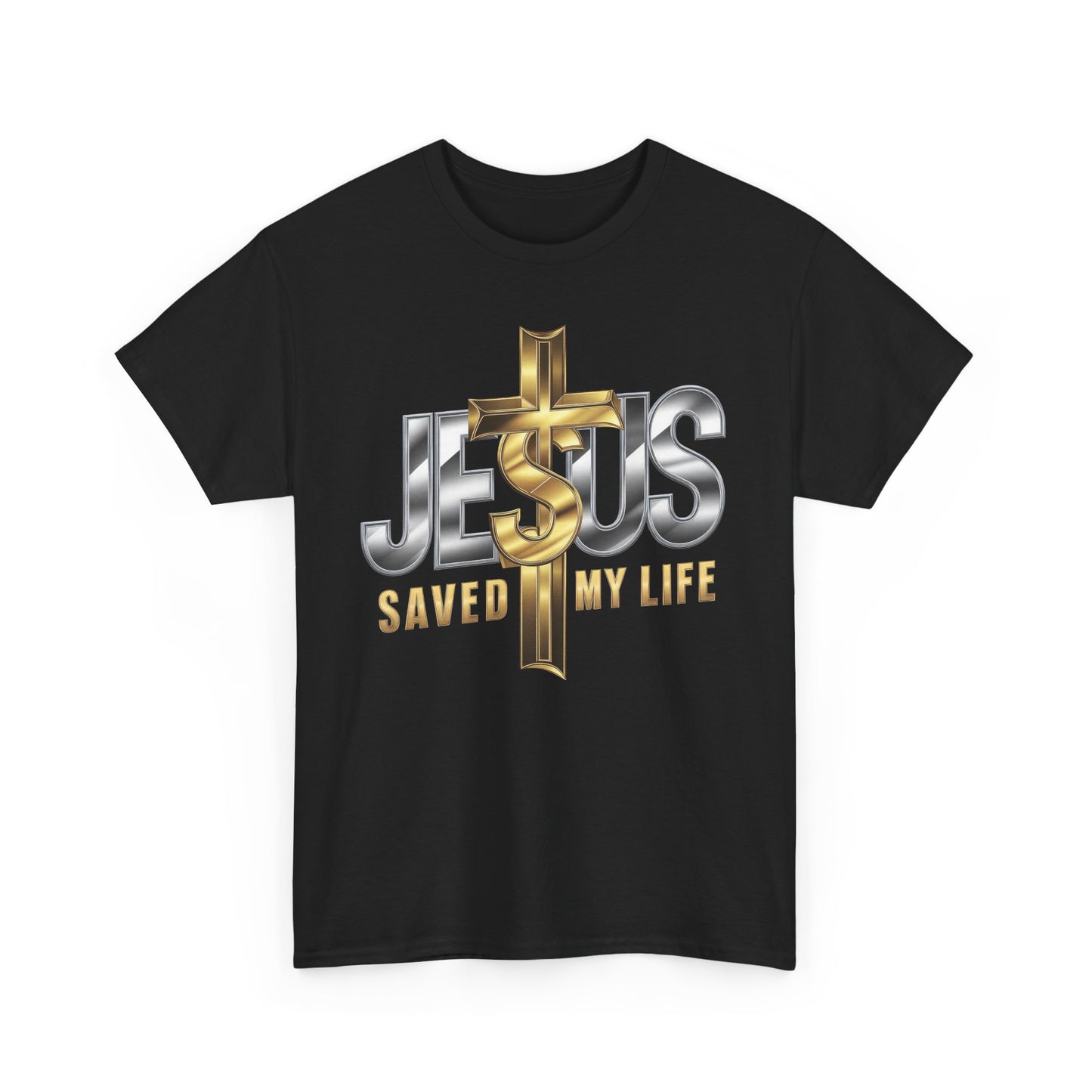 Jesus Saved My Life Cotton Tee - Kim’s Signature Beauty & Accessories (Store description)