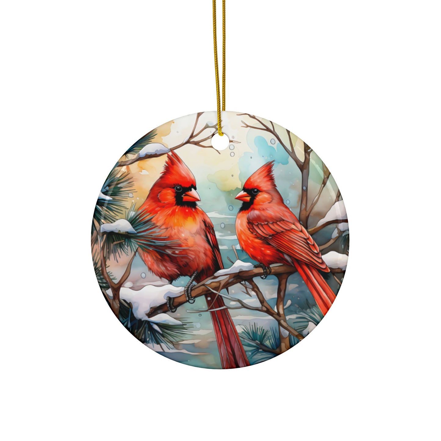 Cardinals Ceramic Ornaments, 2-Side Print, (1pc, 3pcs, 5pcs) - Kim’s Signature Beauty & Accessories (Store description)