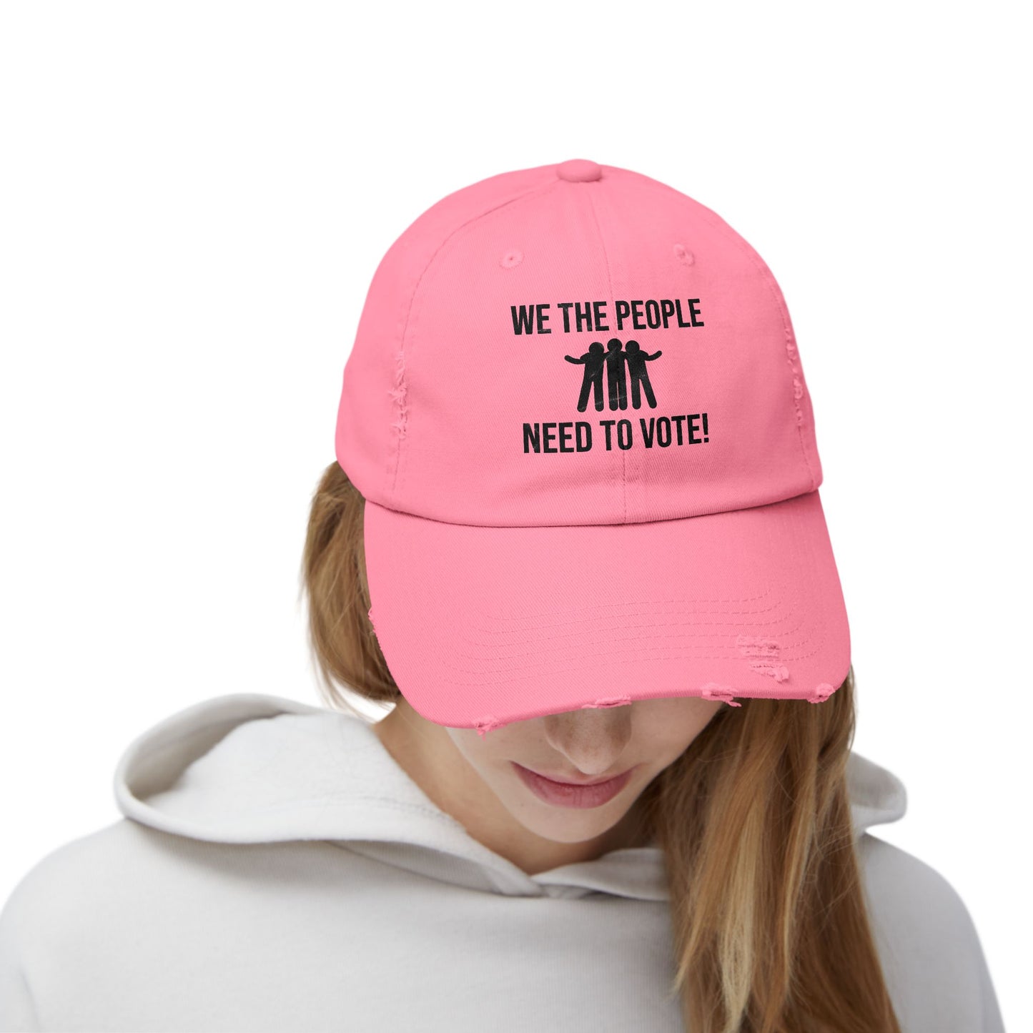 We The People Need to Vote Distressed Cap - Kim’s Signature Beauty & Accessories (Store description)