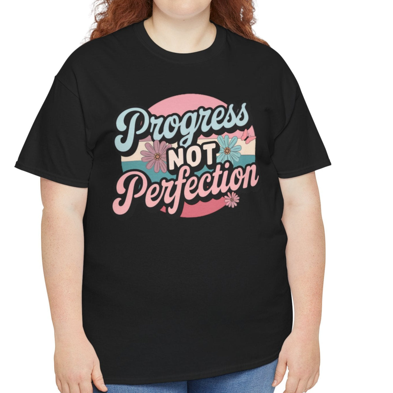 Progress Not Perfection Tee - Motivational for Personal Growth - Kim’s Signature Beauty & Accessories (Store description)