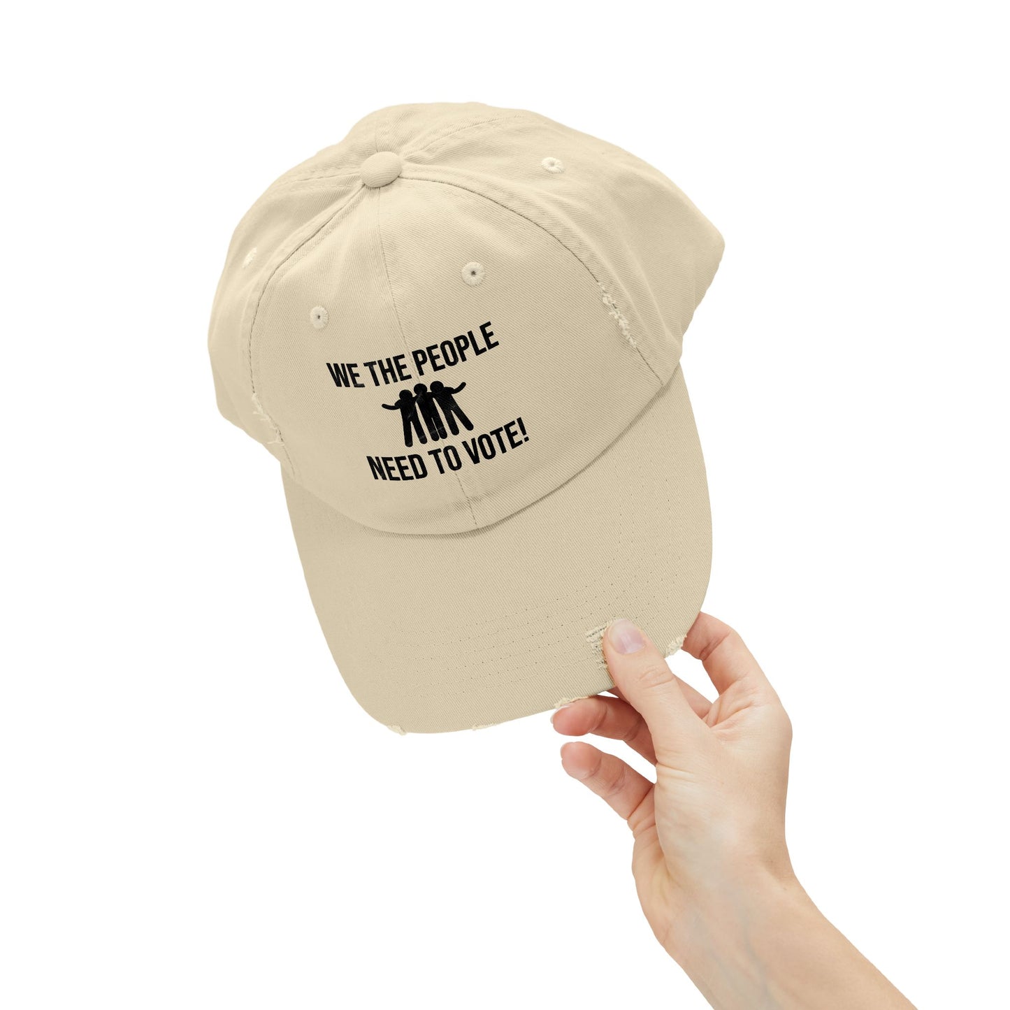 We The People Need to Vote Distressed Cap - Kim’s Signature Beauty & Accessories (Store description)