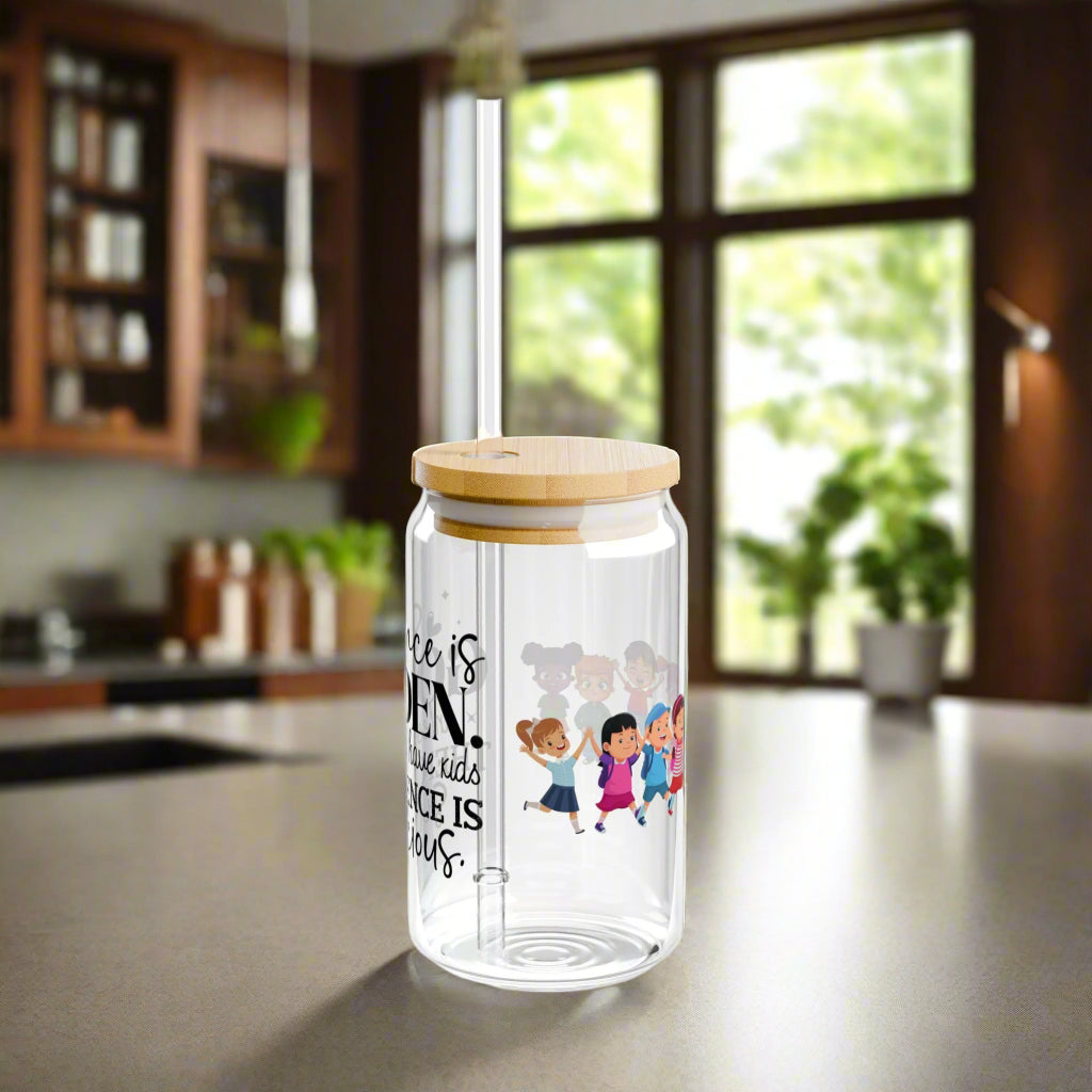 Silence is Golden Sipper Glass, 16oz - Kim’s Signature Beauty & Accessories (Store description)