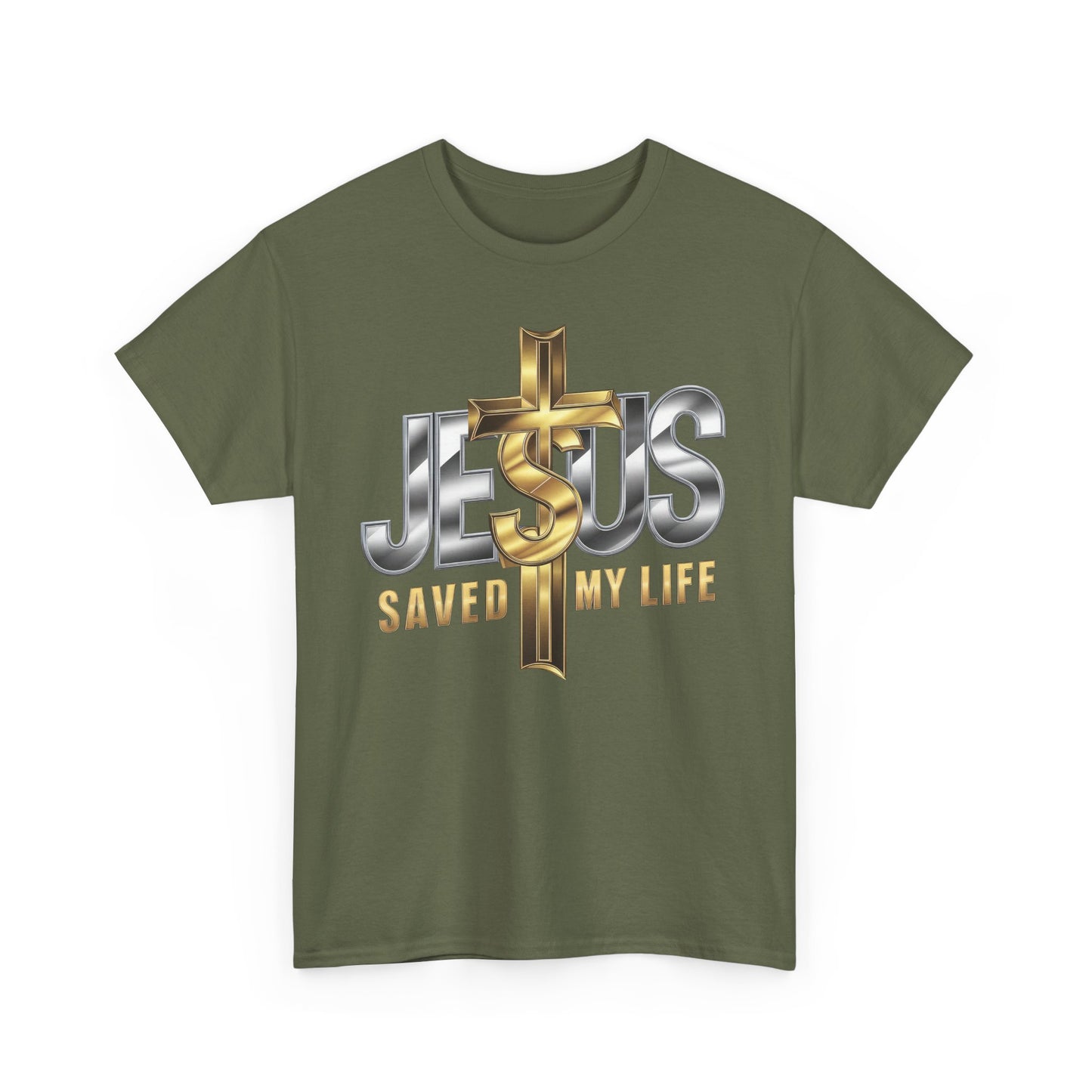 Jesus Saved My Life Cotton Tee - Kim’s Signature Beauty & Accessories (Store description)