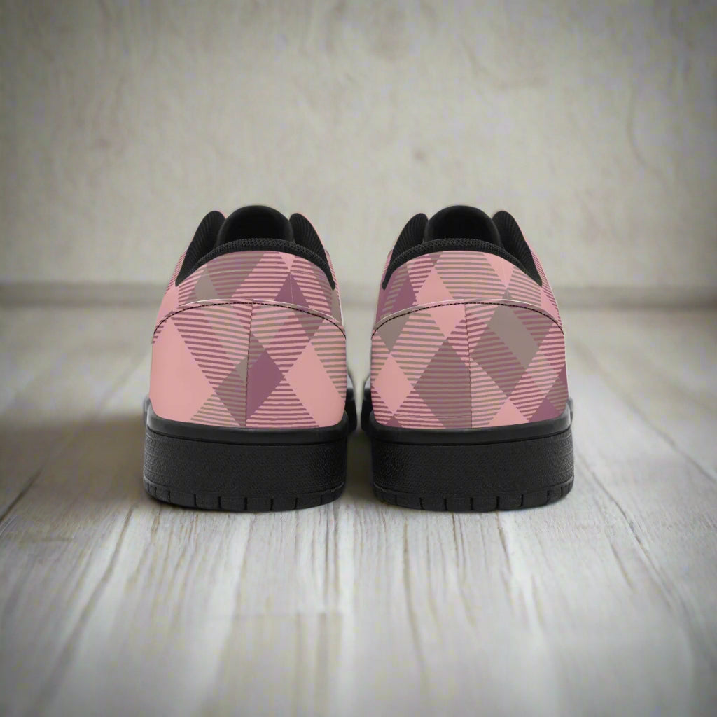 Blush Plaid Sneakers –Streetwear with Comfort & Style - Kim’s Signature Beauty & Accessories