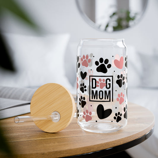 Dog Mom Pink Paws | Sipper Glass - Kim’s Signature Beauty & Accessories