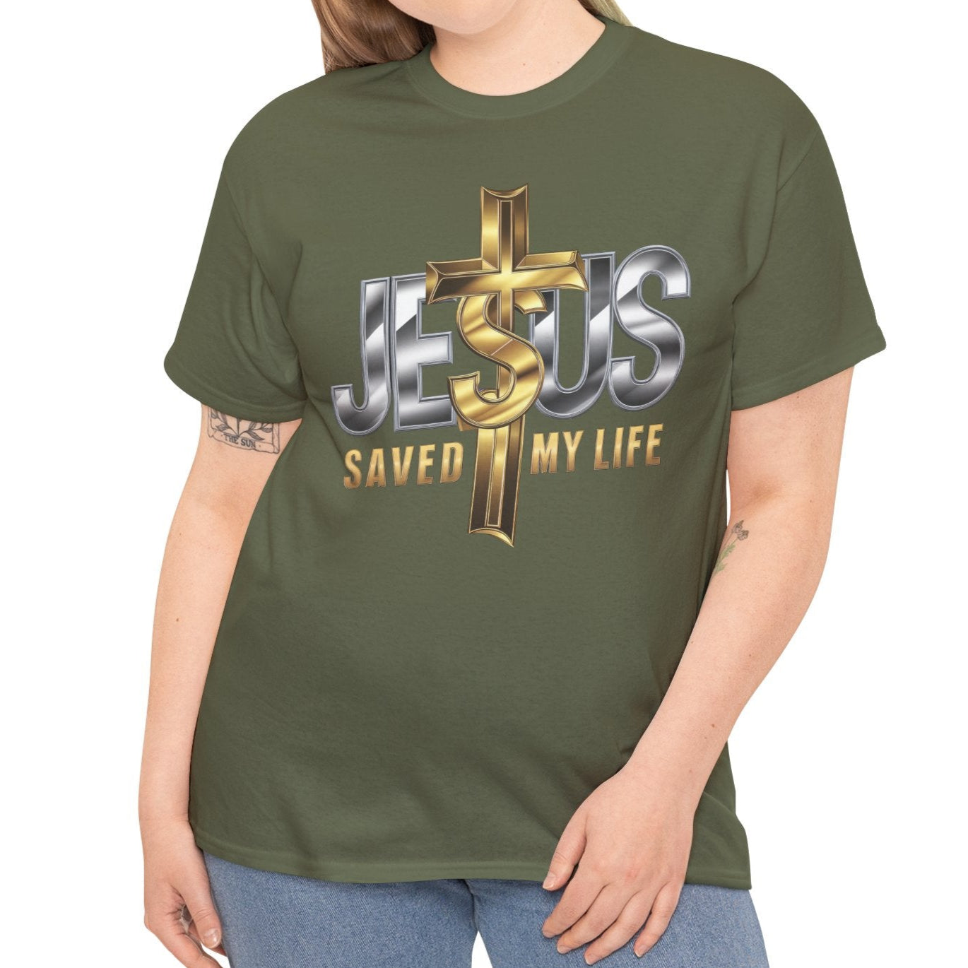 Jesus Saved My Life Cotton Tee - Kim’s Signature Beauty & Accessories (Store description)