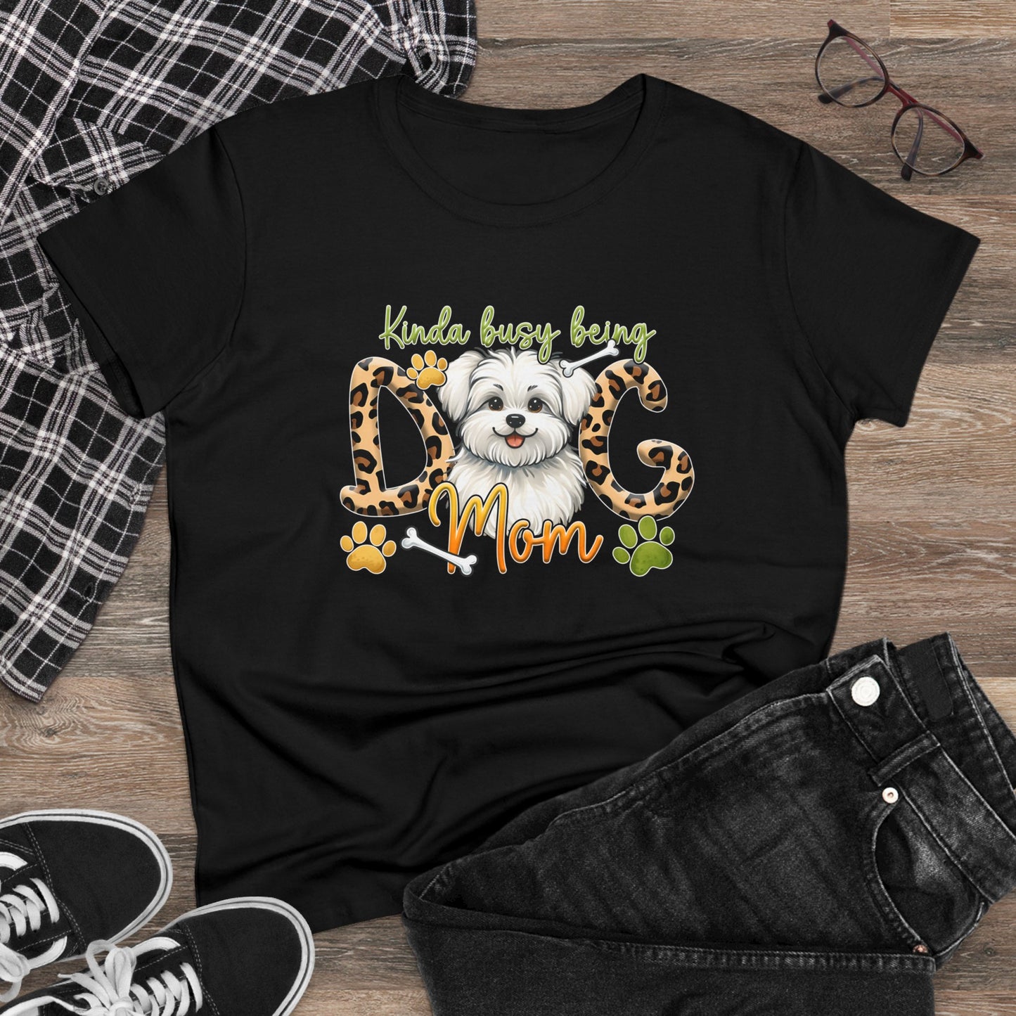 Busy Dog Mom | Cotton Tee - Kim’s Signature Beauty & Accessories (Store description)