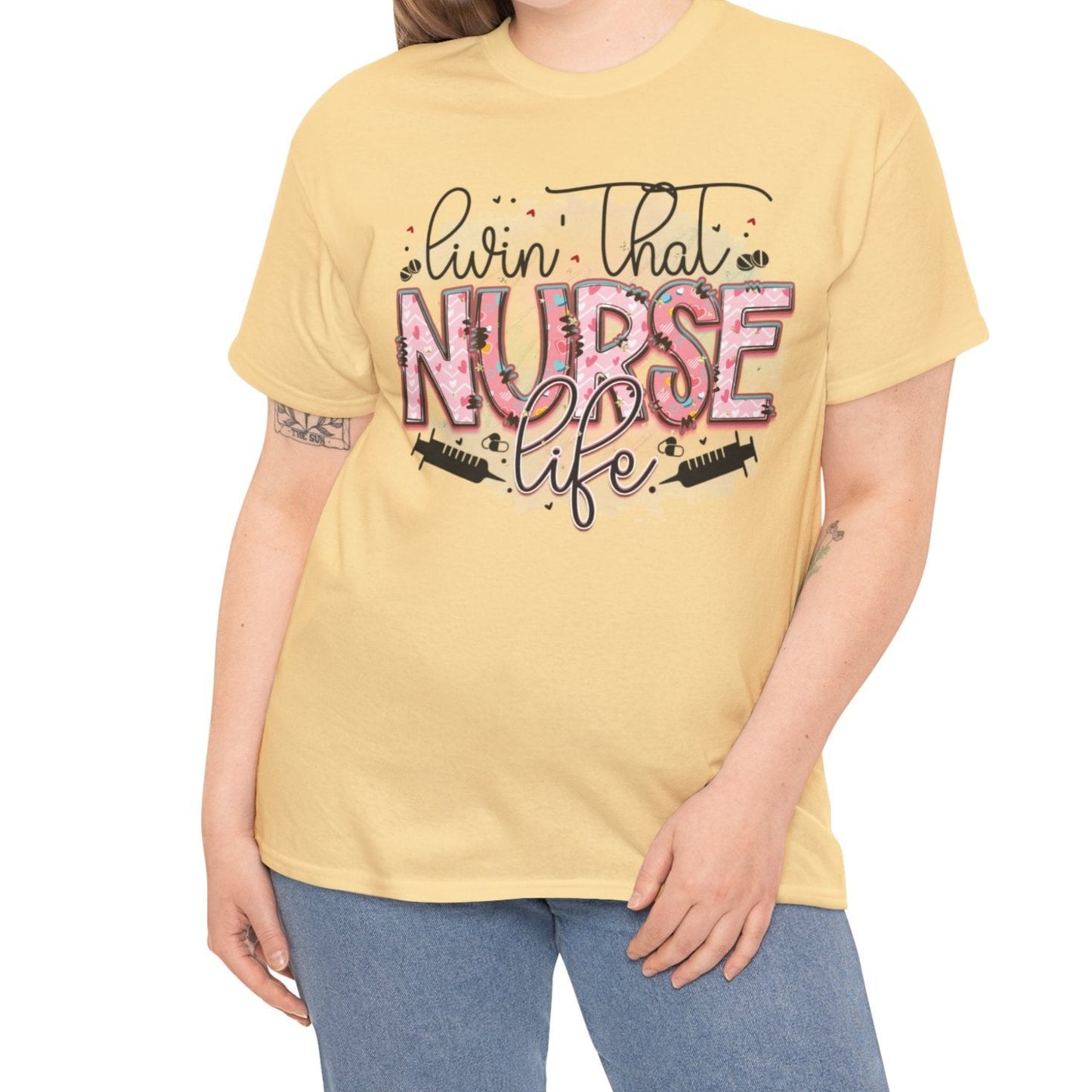 Livin that Nurse Life | Cotton Tee - Kim’s Signature Beauty & Accessories