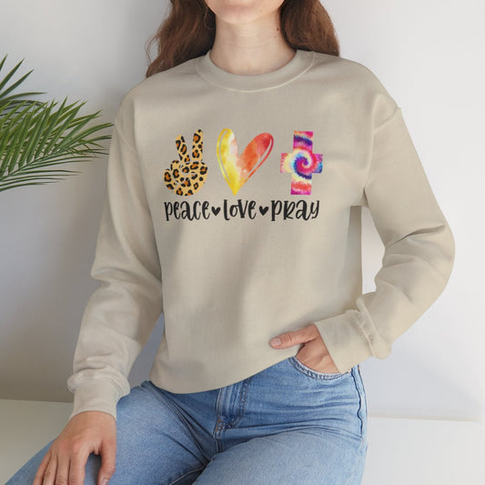 Peace, Love, Pray  Sweatshirt - Kim’s Signature Beauty & Accessories