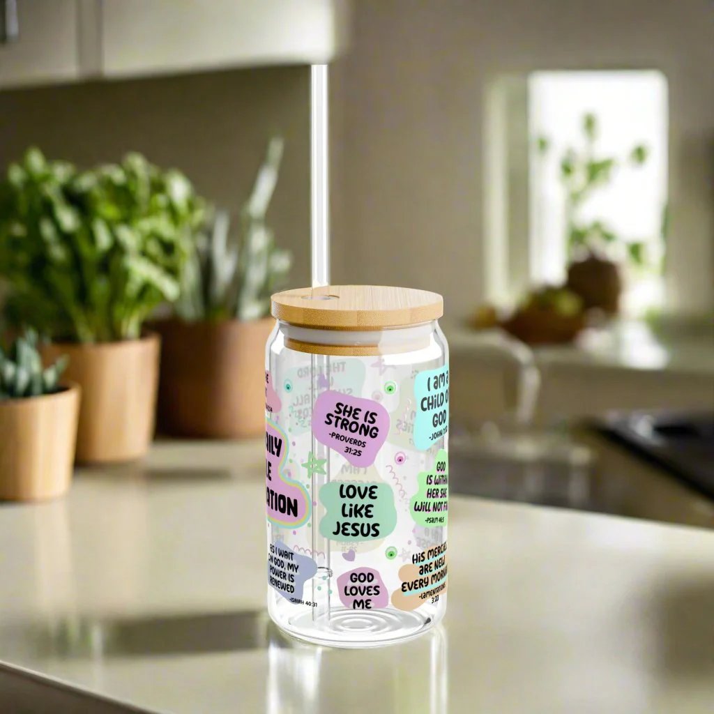 Bible affirmations | Sipper Glass - Kim’s Signature Beauty & Accessories (Store description)
