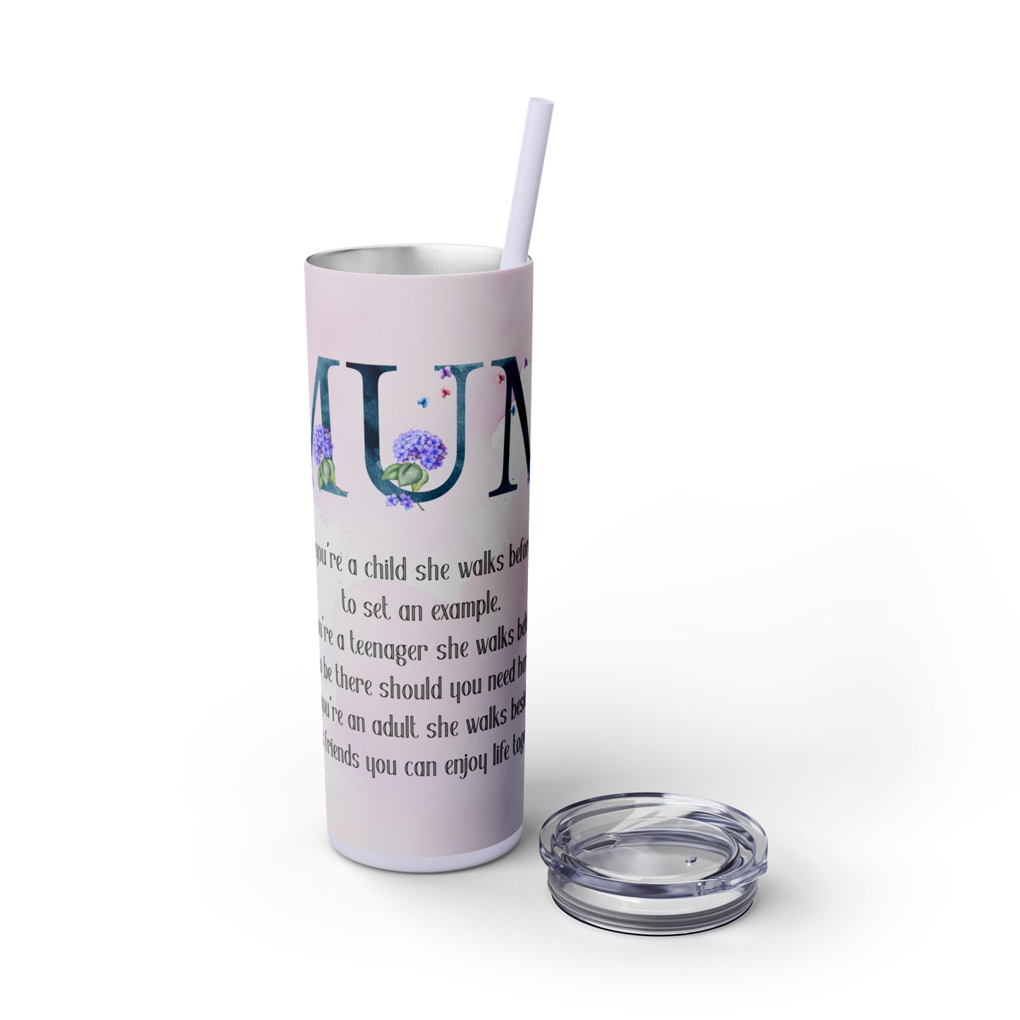 Mum | Skinny Tumbler with Straw, 20oz - Kim’s Signature Beauty & Accessories