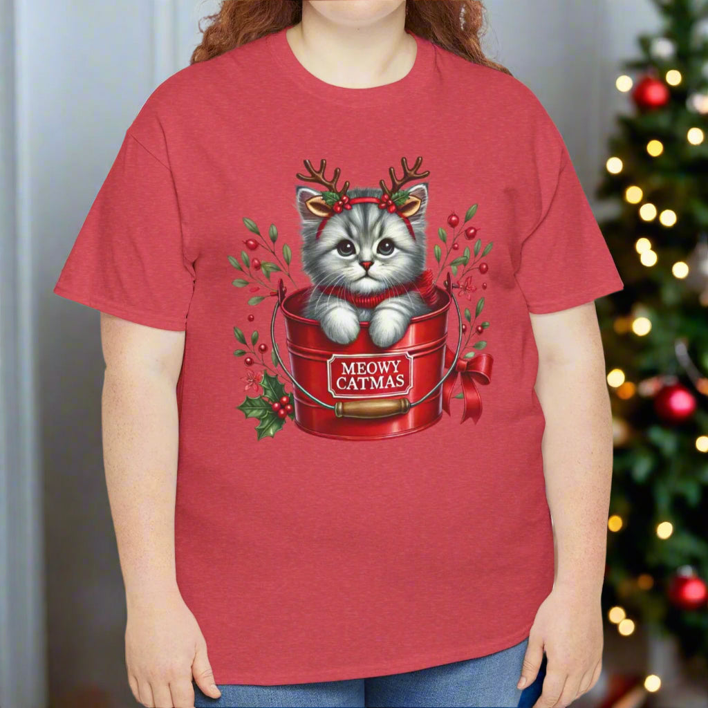 Meowy Catmas – Cute Christmas Cat Tee - Kim’s Signature Beauty & Accessories