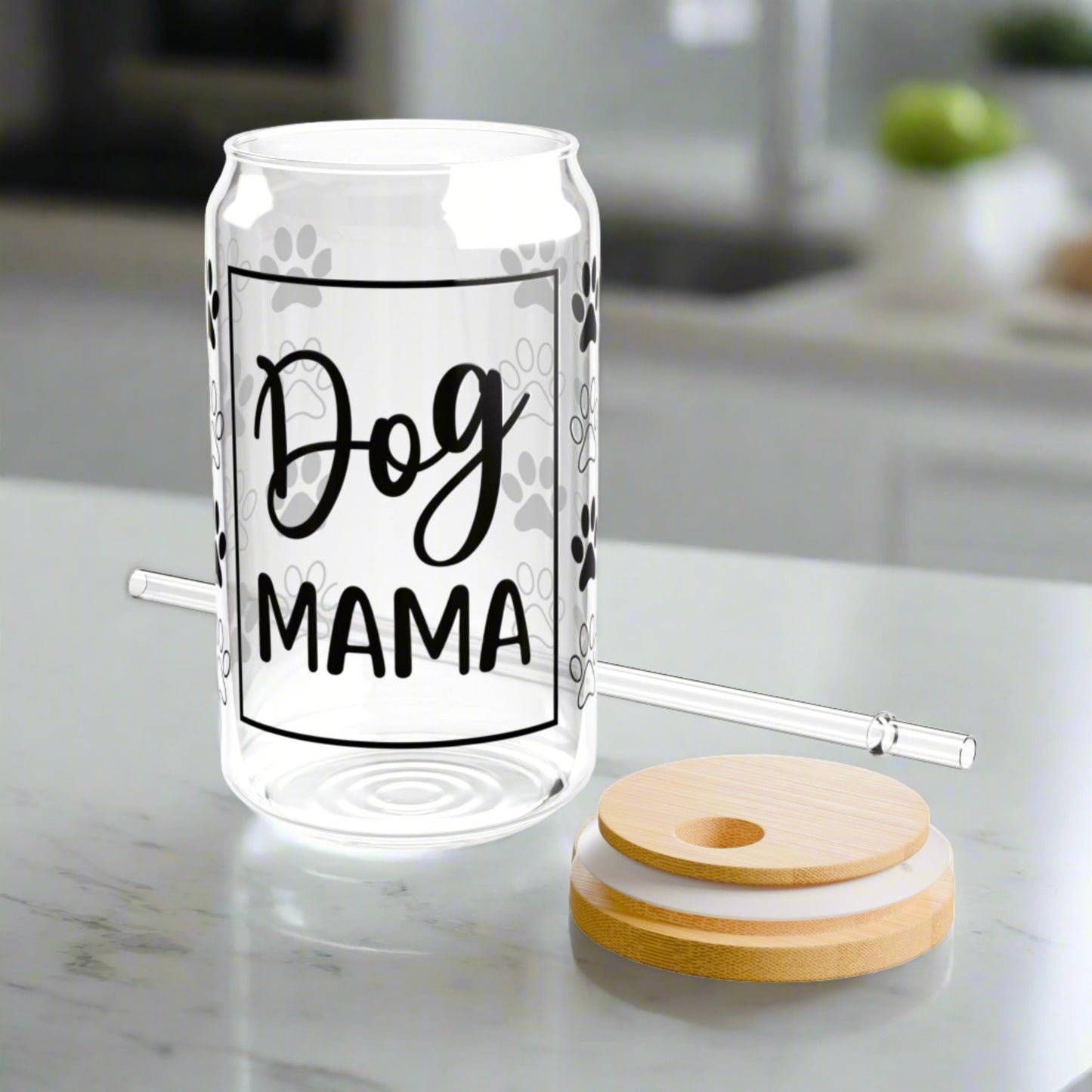 Dog Mom | Sipper Glass - Kim’s Signature Beauty & Accessories (Store description)