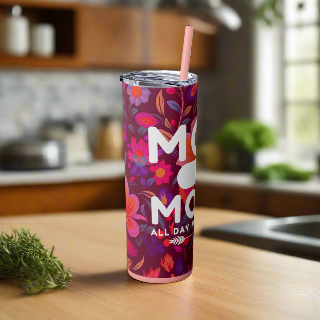 Mom Mode Skinny Tumbler – 20oz Insulated Travel Cup - Kim’s Signature Beauty & Accessories