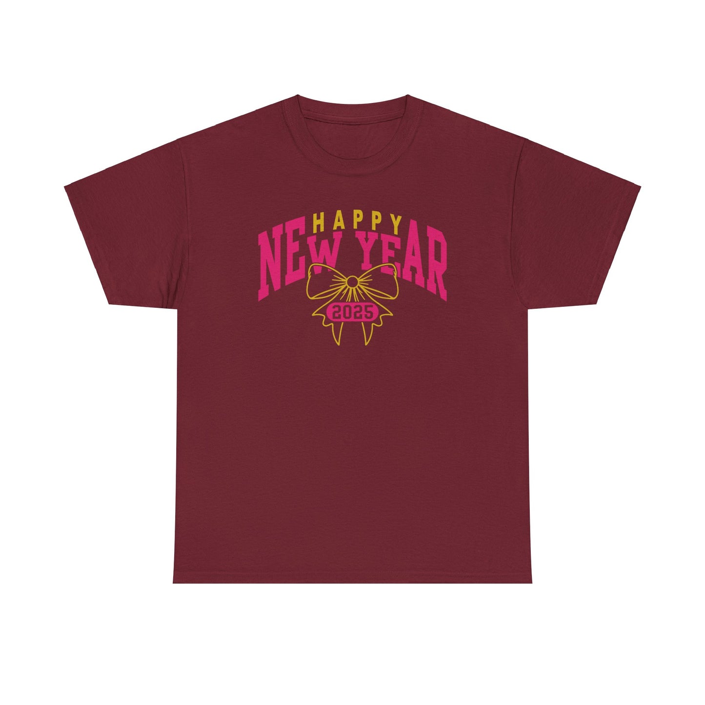 Happy New Year 2025 Bow Cotton Tee - Kim’s Signature Beauty & Accessories (Store description)