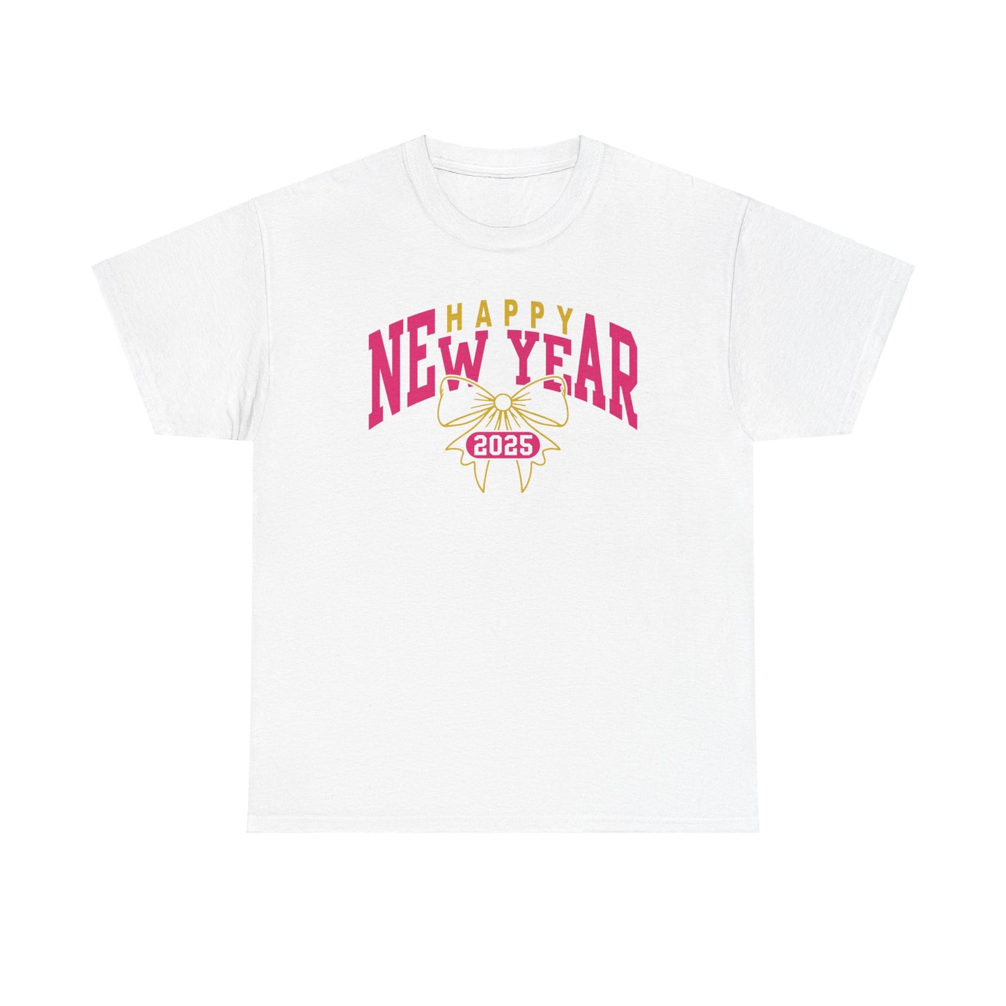 Happy New Year 2025 Bow Cotton Tee - Kim’s Signature Beauty & Accessories (Store description)