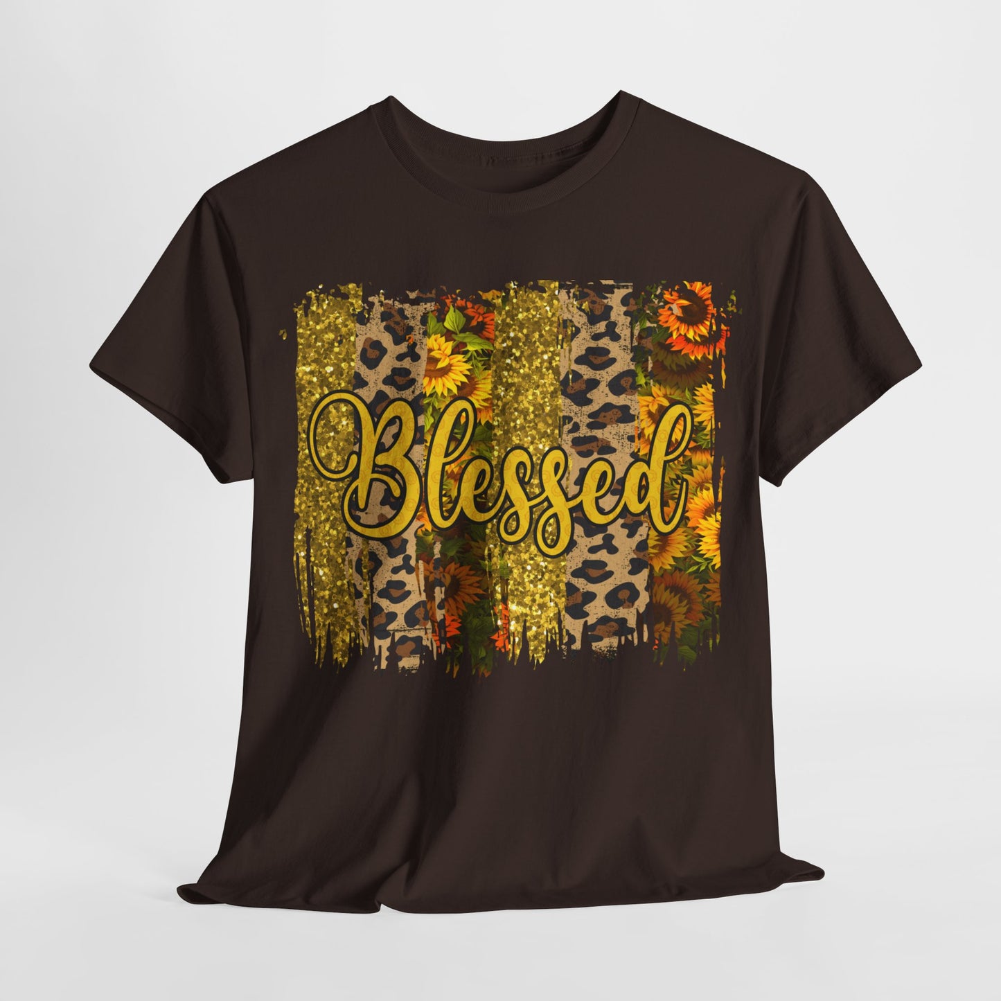 Blessed Leopard design | Cotton Tee - Kim’s Signature Beauty & Accessories