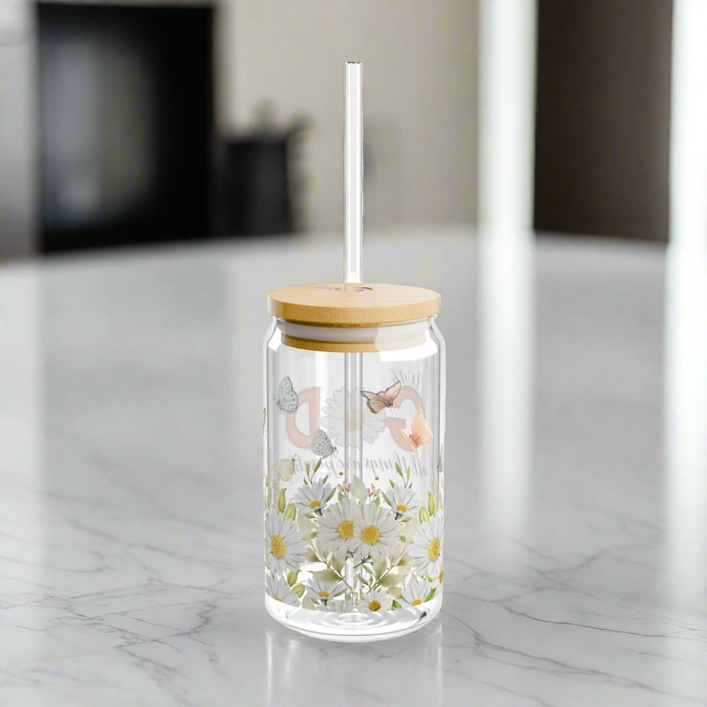 With God, All Things Are Possible Glass Sipper - Kim’s Signature Beauty & Accessories (Store description)