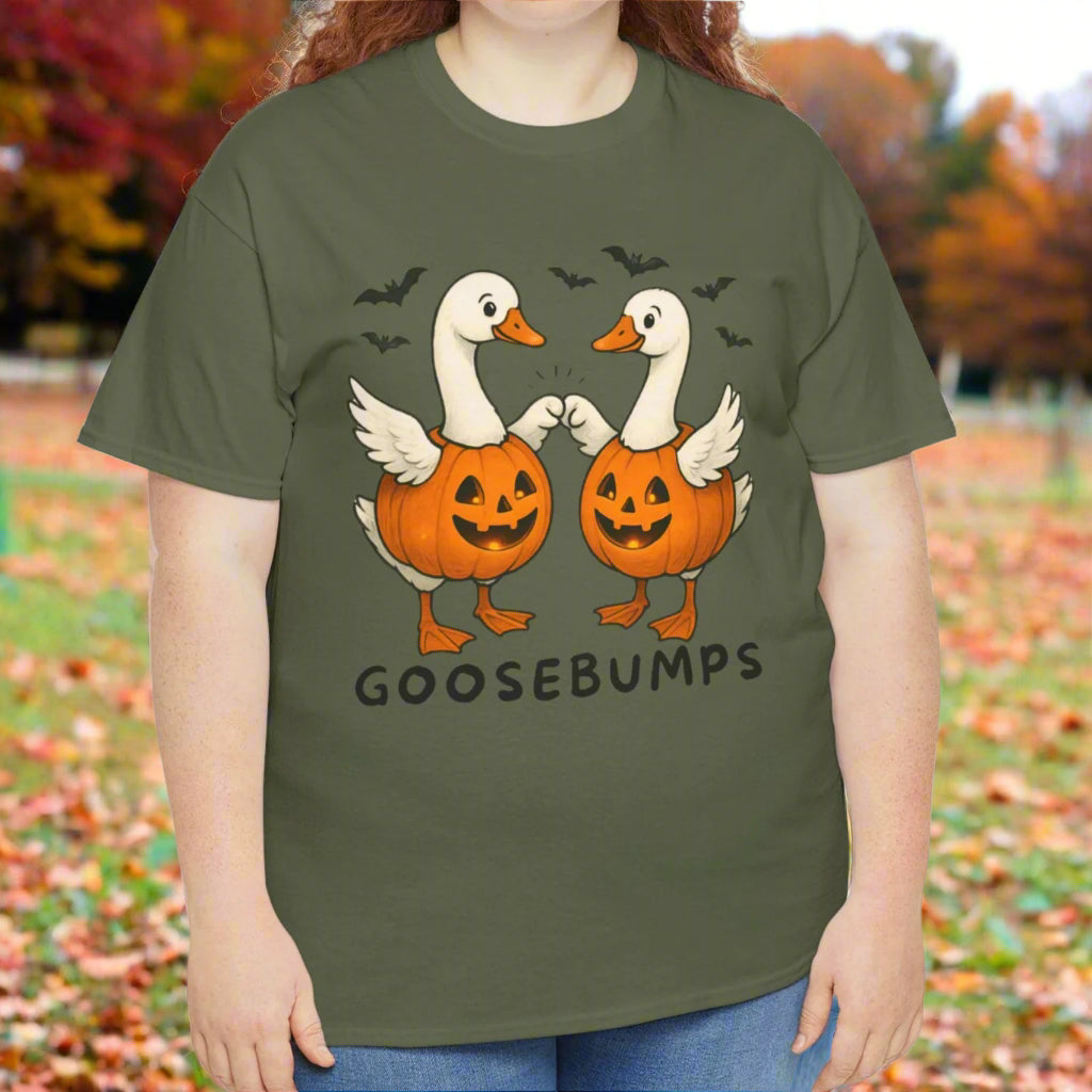 Fall Duck Pumkin Goosebumps T-Shirt, Bonfire Night Shirt - Kim’s Signature Beauty & Accessories