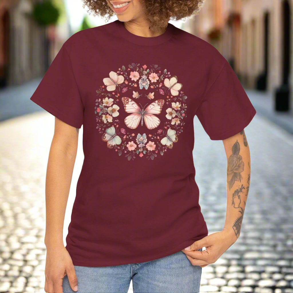Floral Butterfly Circle Tee - Kim’s Signature Beauty & Accessories