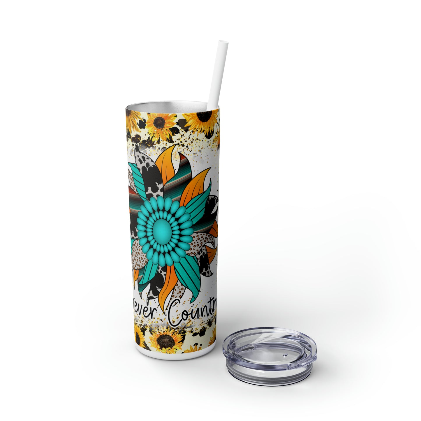 Forever Country | Skinny Tumbler with Straw, 20oz - Kim’s Signature Beauty & Accessories