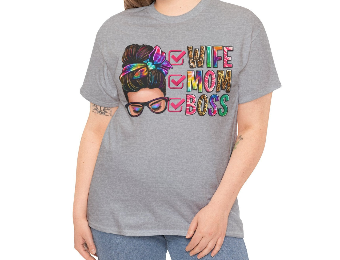 Wife, Mom, Boss | Cotton Tee - Kim’s Signature Beauty & Accessories (Store description)
