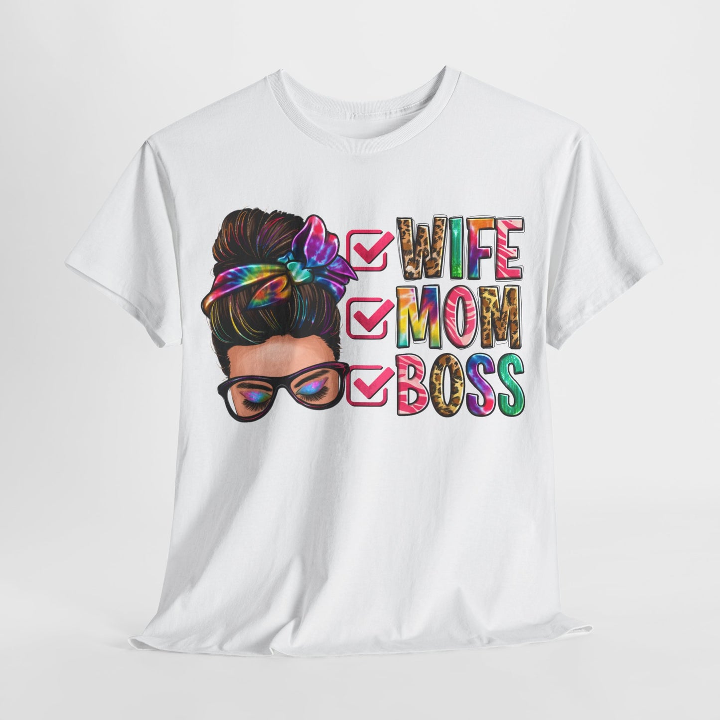 Wife, Mom, Boss | Cotton Tee - Kim’s Signature Beauty & Accessories (Store description)