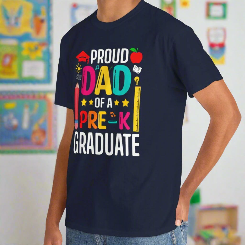 Proud Pre K Grad Dad Cotton Tee - Kim’s Signature Beauty & Accessories