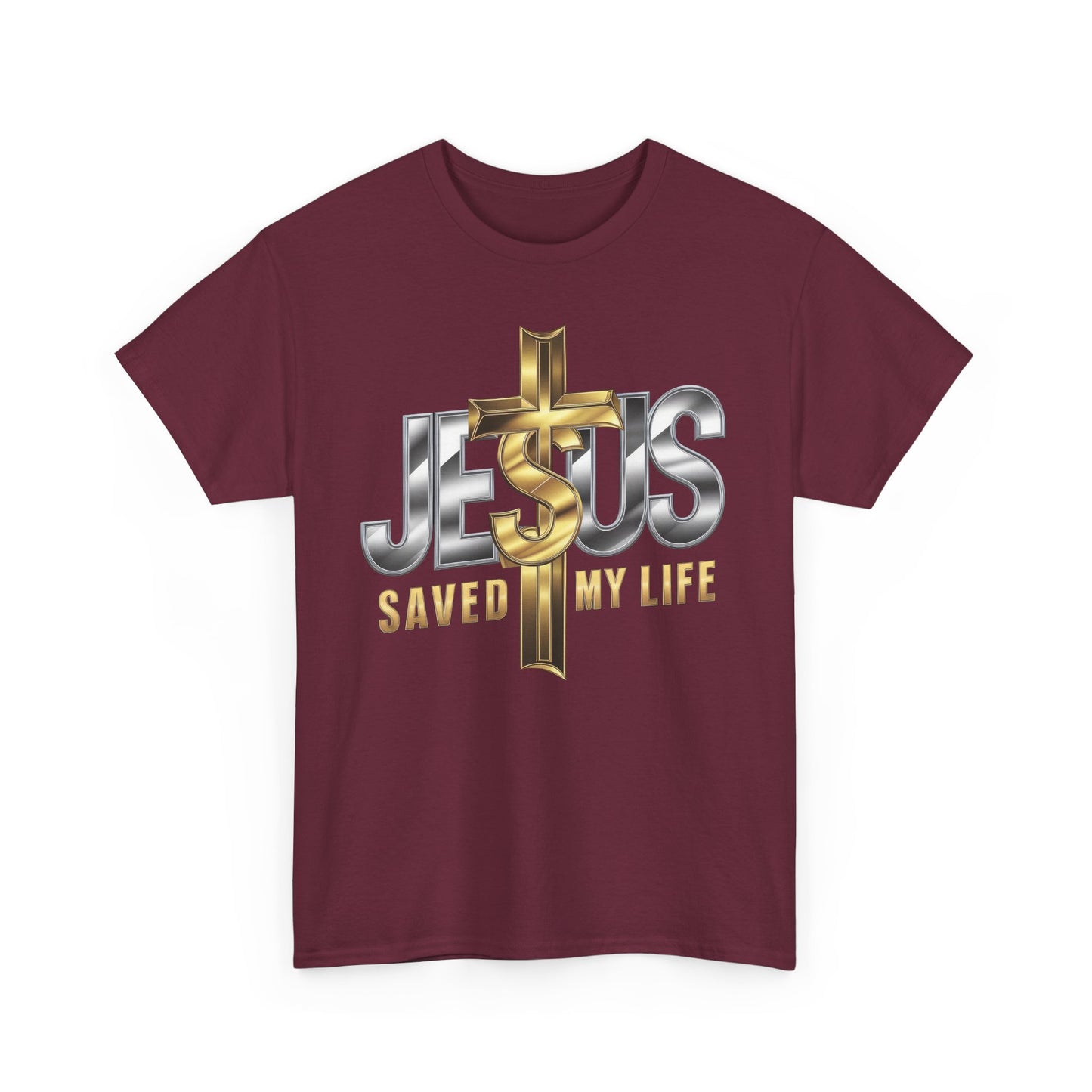 Jesus Saved My Life Cotton Tee - Kim’s Signature Beauty & Accessories (Store description)