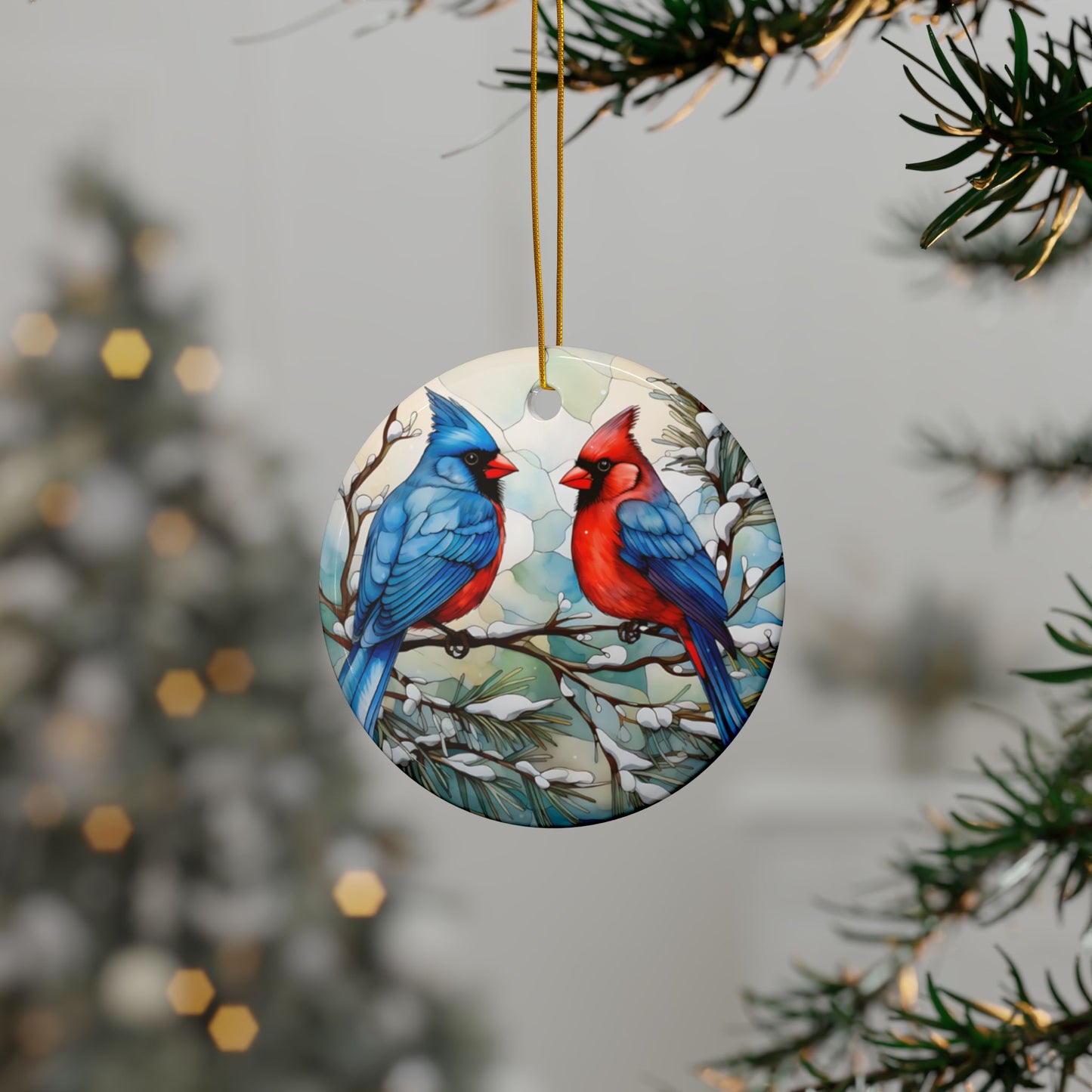 Beautiful Pair Ceramic Ornaments, 2-Side Print - Kim’s Signature Beauty & Accessories