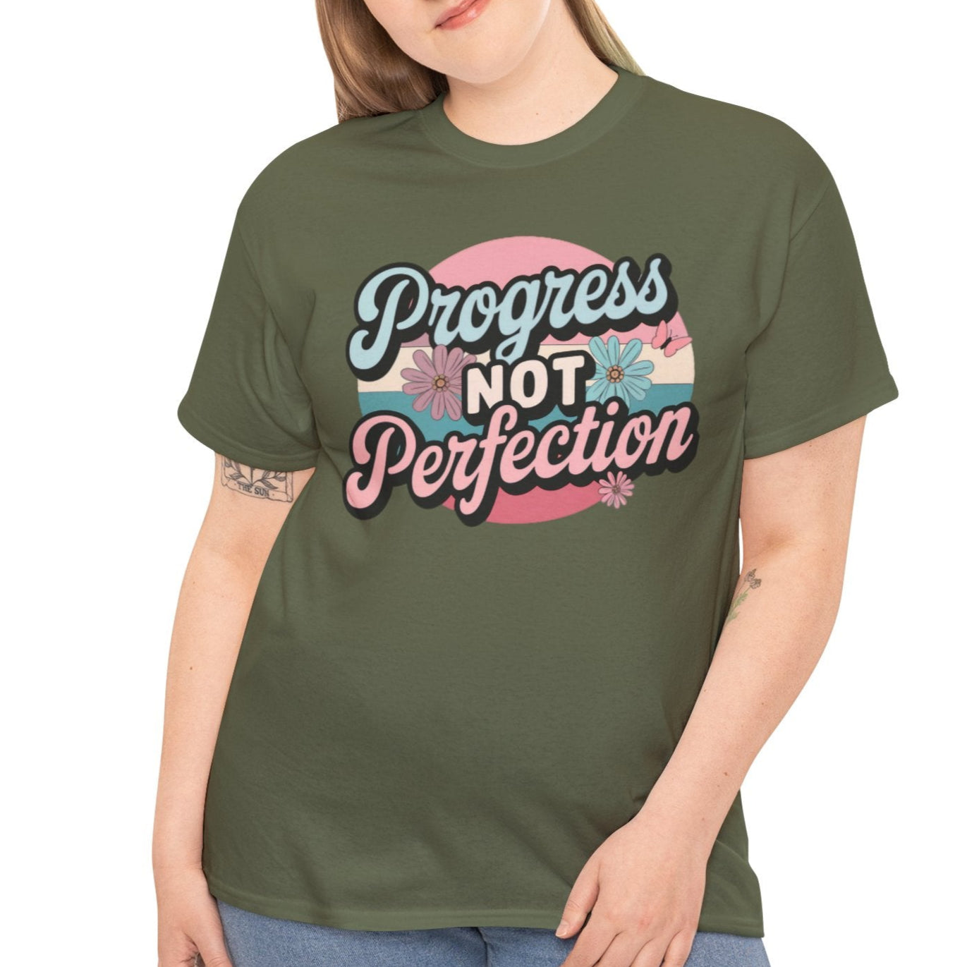 Progress Not Perfection Tee - Motivational for Personal Growth - Kim’s Signature Beauty & Accessories (Store description)